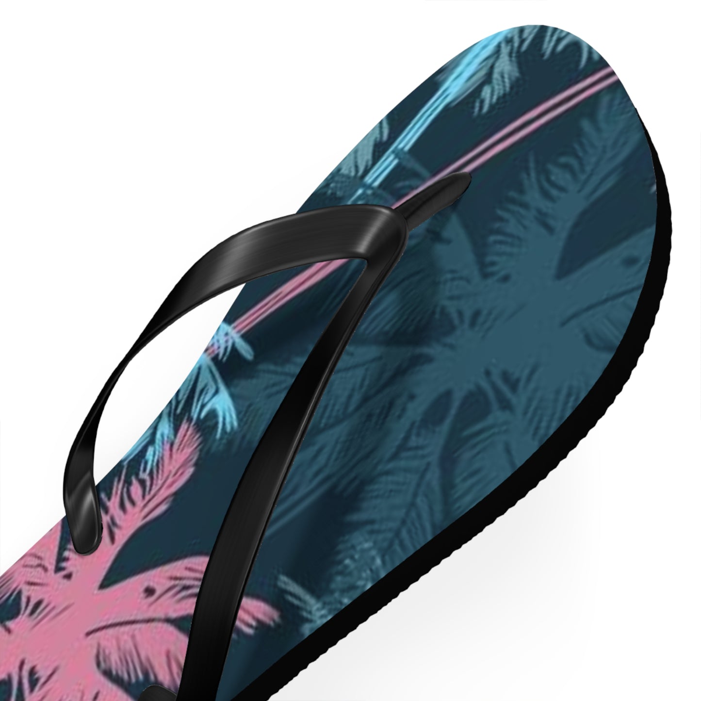 Pink And Blue Palm Trees Sandals Summer Flip Flops Slides BRAND NEW