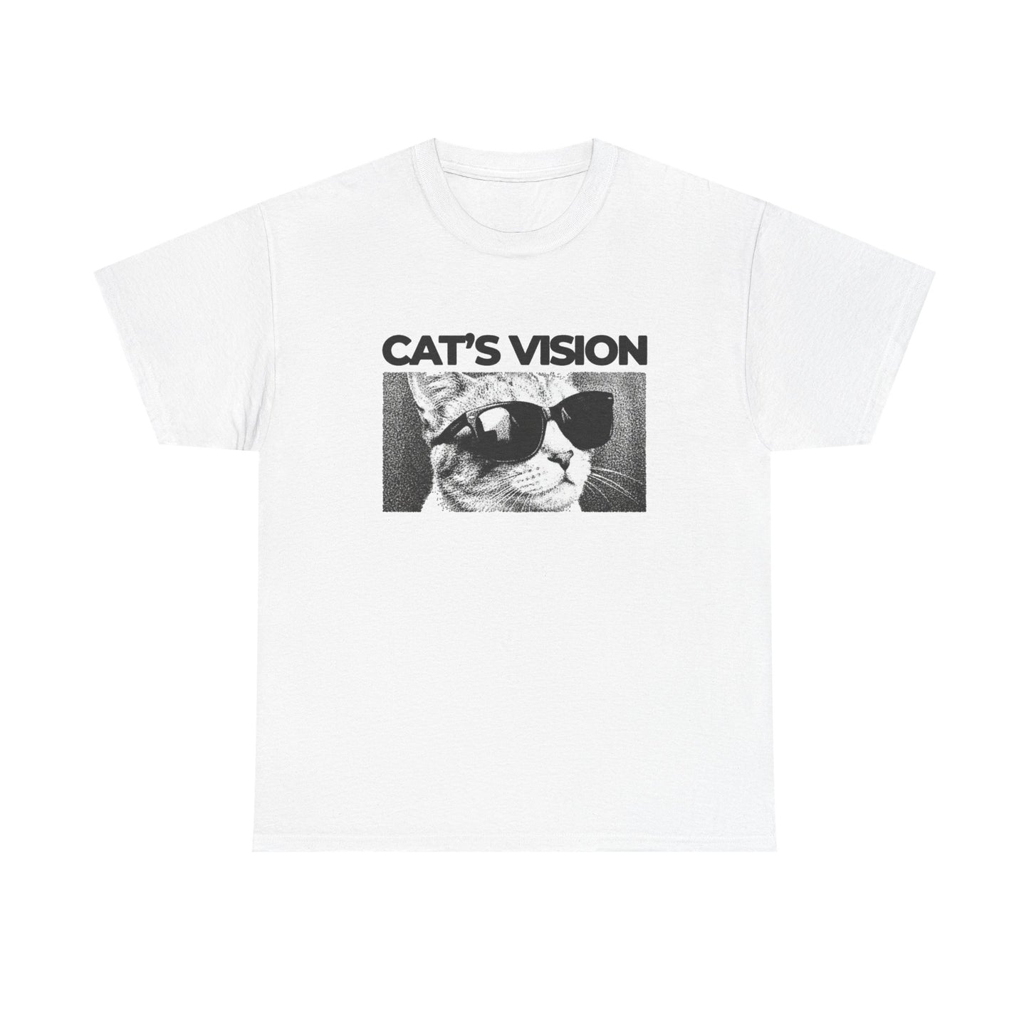 Cool Cat Retro Sun Glasses Graphic T Shirt Regular Men's Heavy Cotton Tee