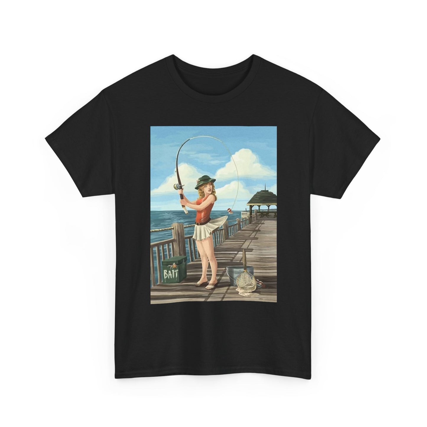 Fishing Graphic T Shirt Funny Women Fishing Unisex Heavy Cotton Tee