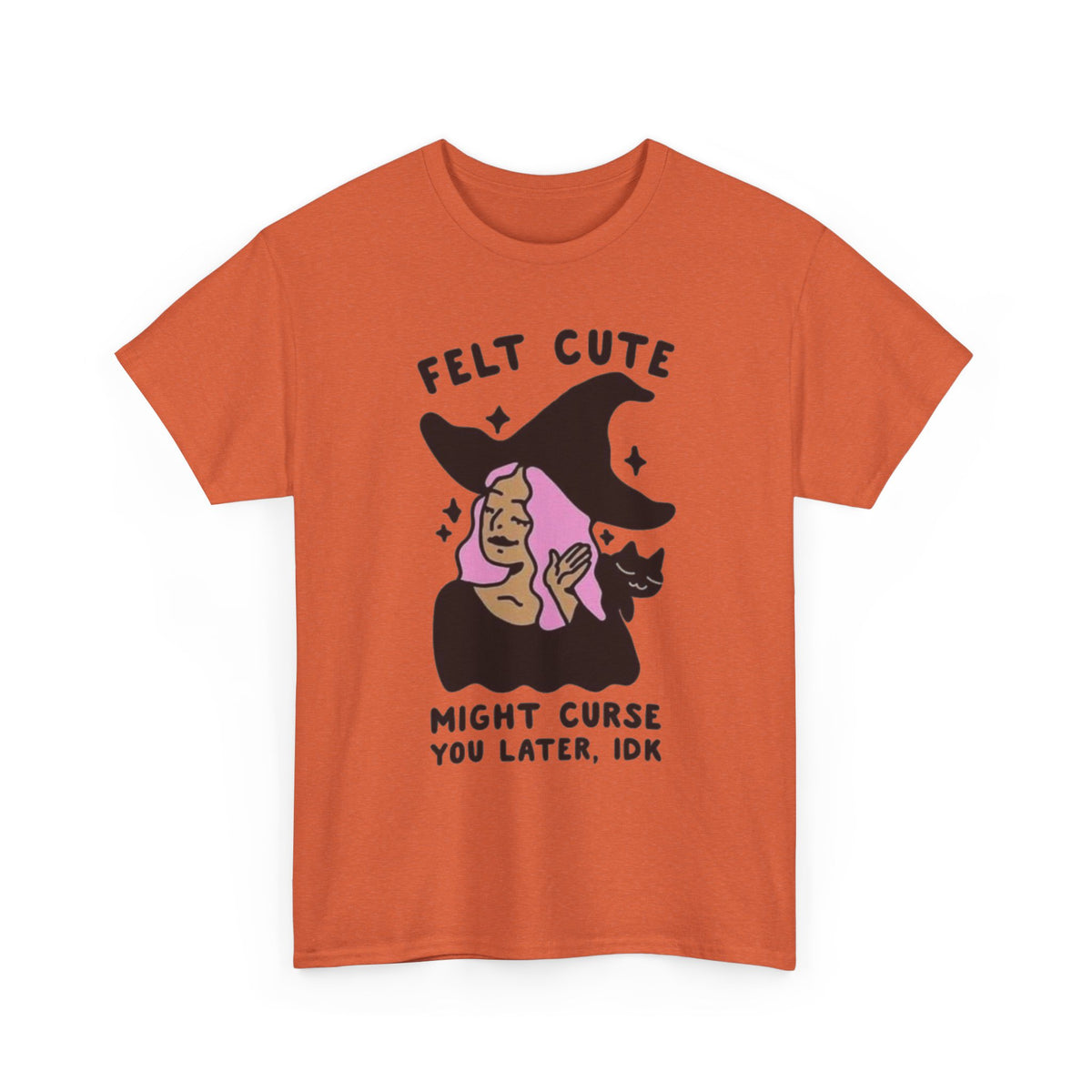 Funny Witch Graphic T Shirt Women's Felt Cute Jokes Heavy Cotton Tee