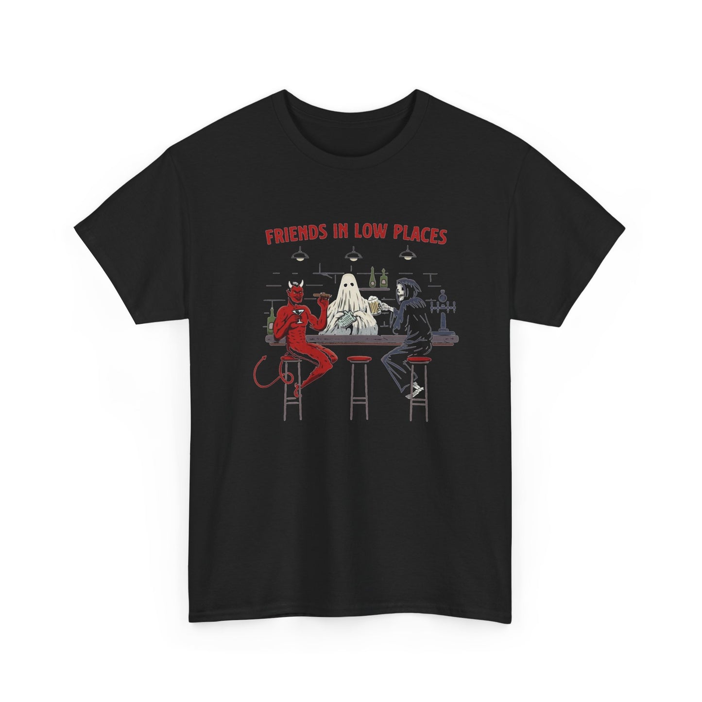 Friends In Low Places Graphic T Shirt Regular Men's Heavy Cotton Tee