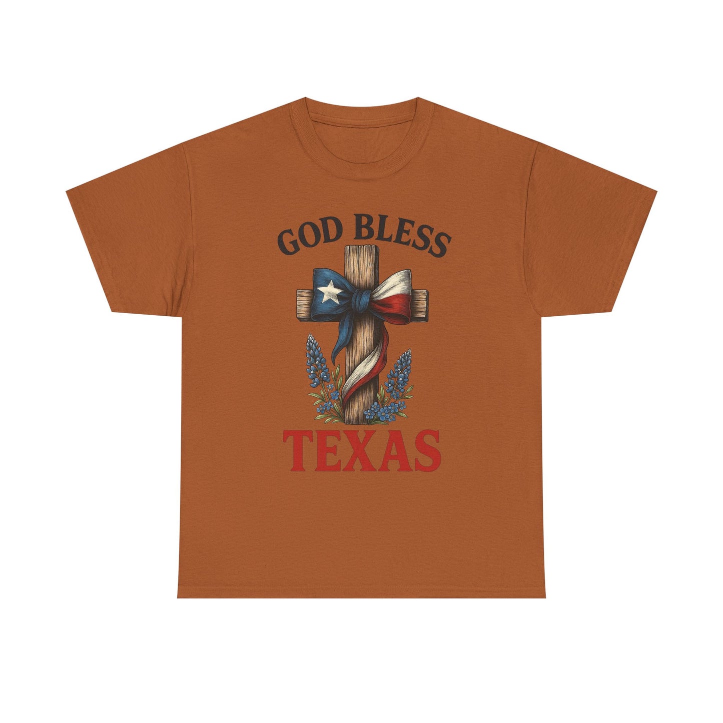 God Bless Texas Graphic T Shirt Unisex Heavy Cotton Tee GIFT