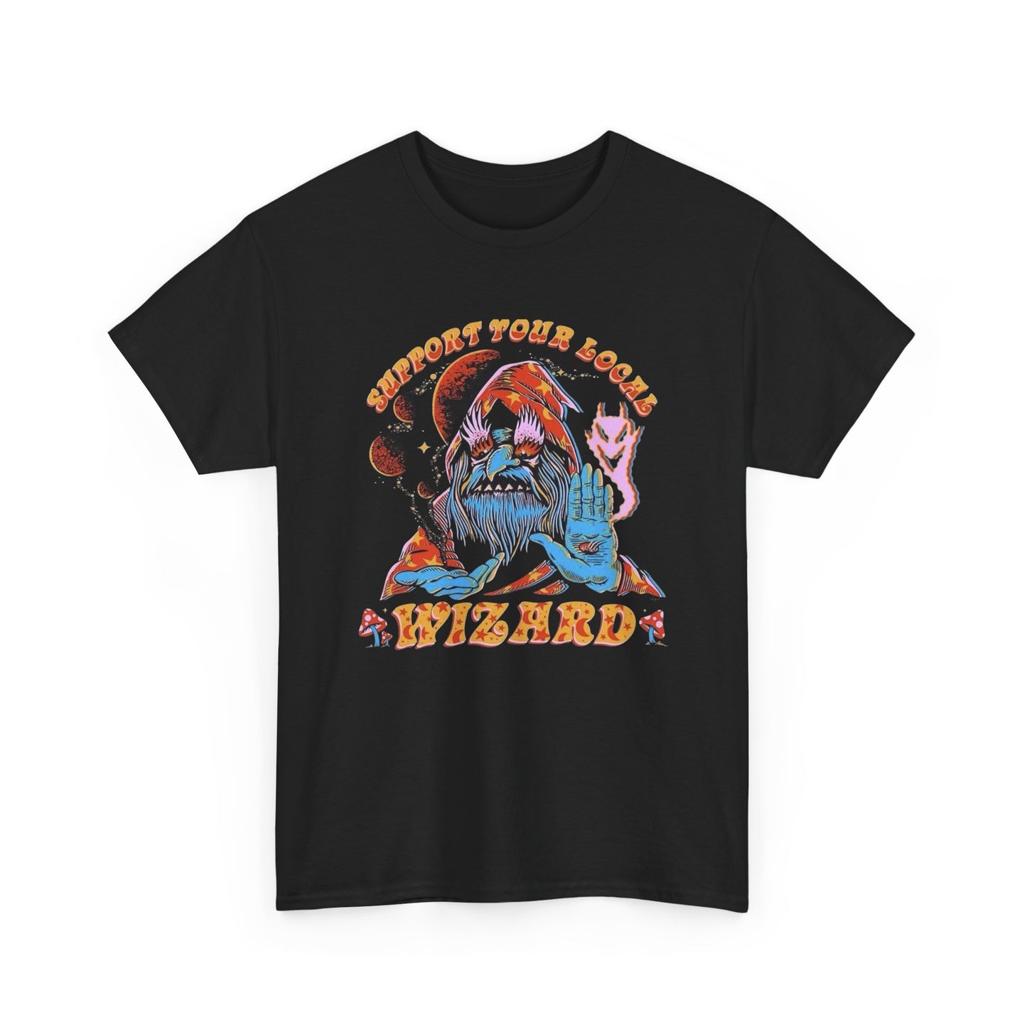 Support Your Local Wizard Graphic T Shirt ADULT NEW Unisex Heavy Cotton Tee