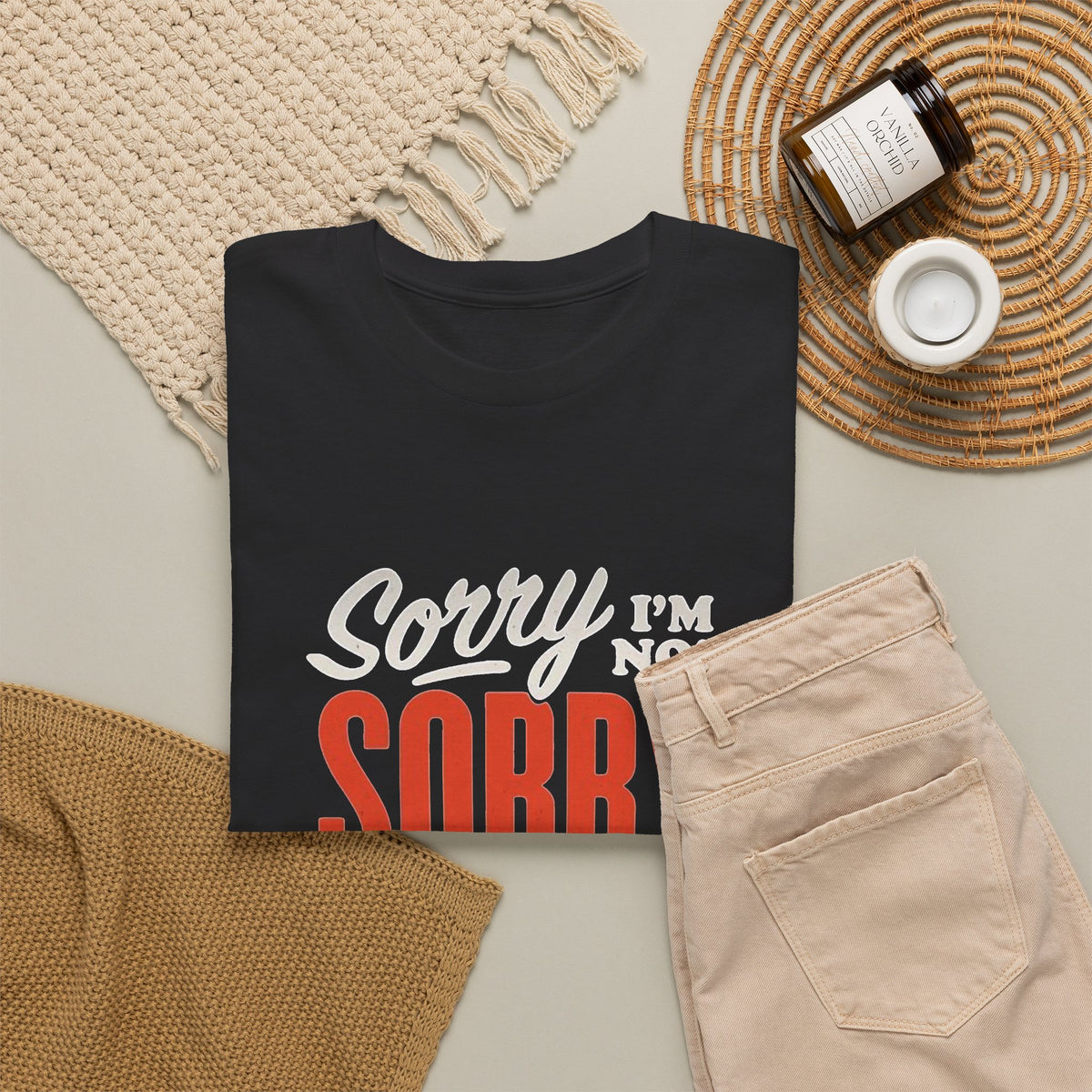 Sorry I'm Not Sorry Funny Graphic T Shirt Men's Heavy Cotton Tee