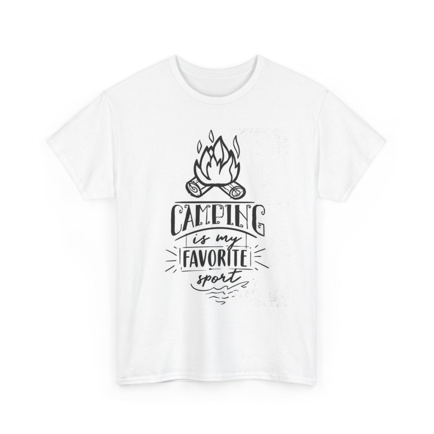 Camping Is My Favorite Sport Funny Shirt Outdoors Hiking Unisex Heavy Cotton Tee