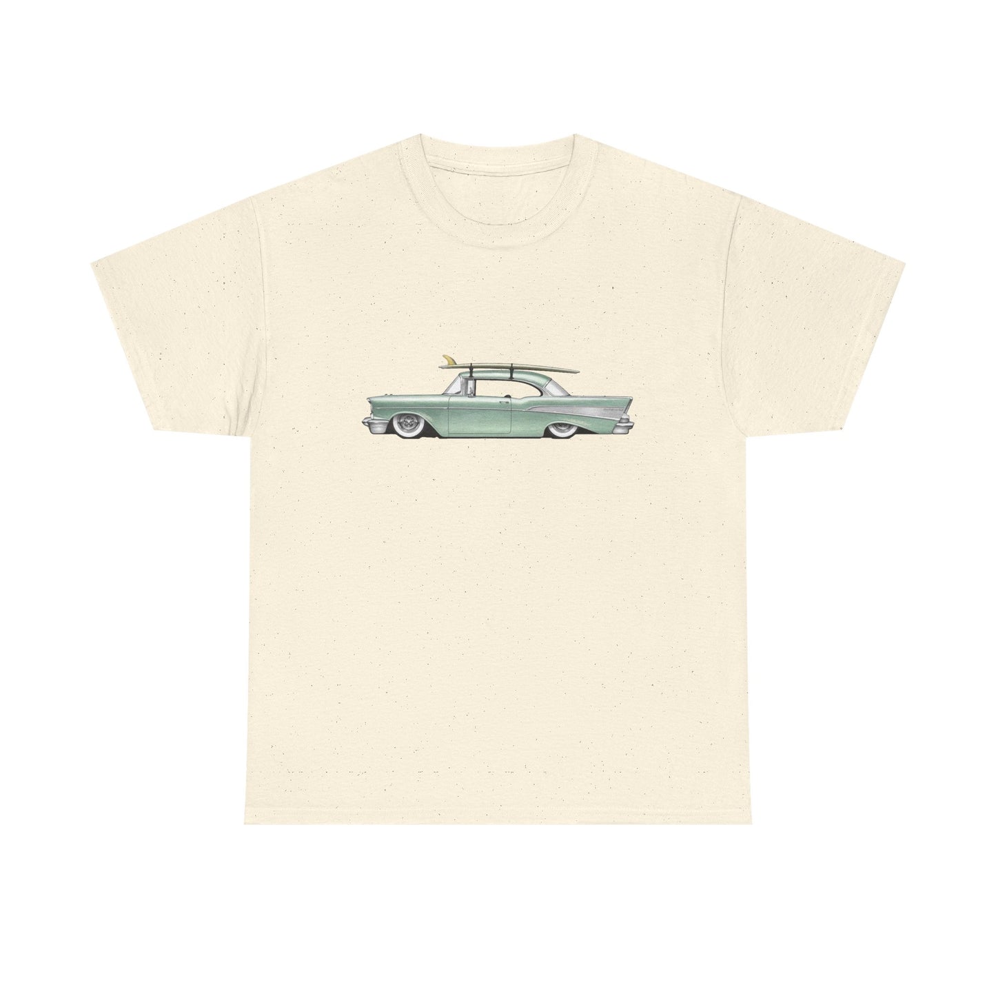 57 Chevy Cruiser Surfer Graphic T Shirt Unisex Heavy Cotton Tee NEW