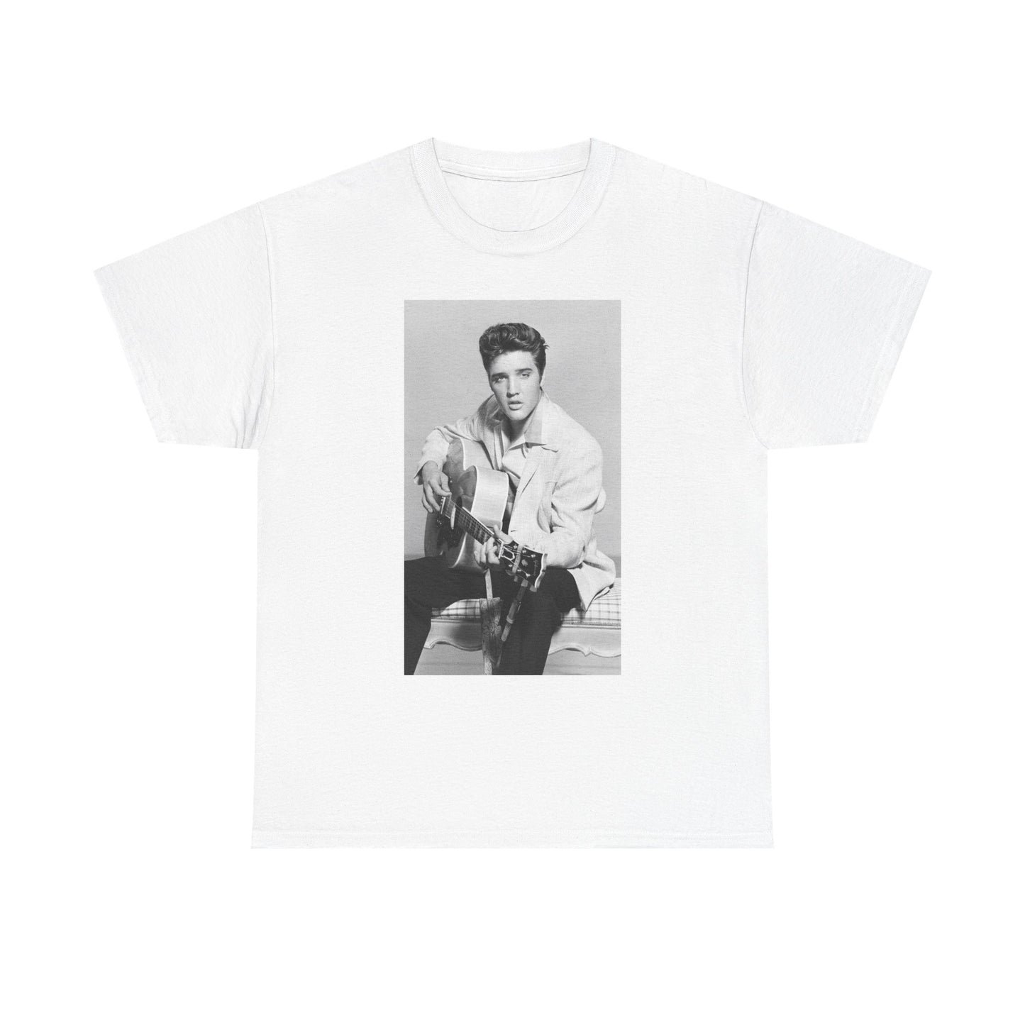 Elvis Presley Tshirt Guitar Vintage Nashville The King Merch Unisex Heavy Cotton