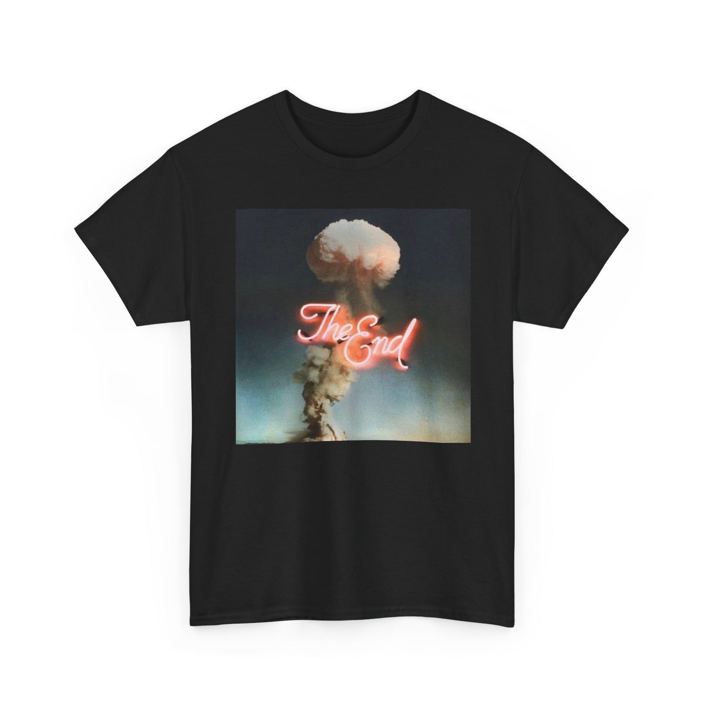 The End Vintage Neon Sign Graphic T Shirt Men's Heavy Cotton Tee