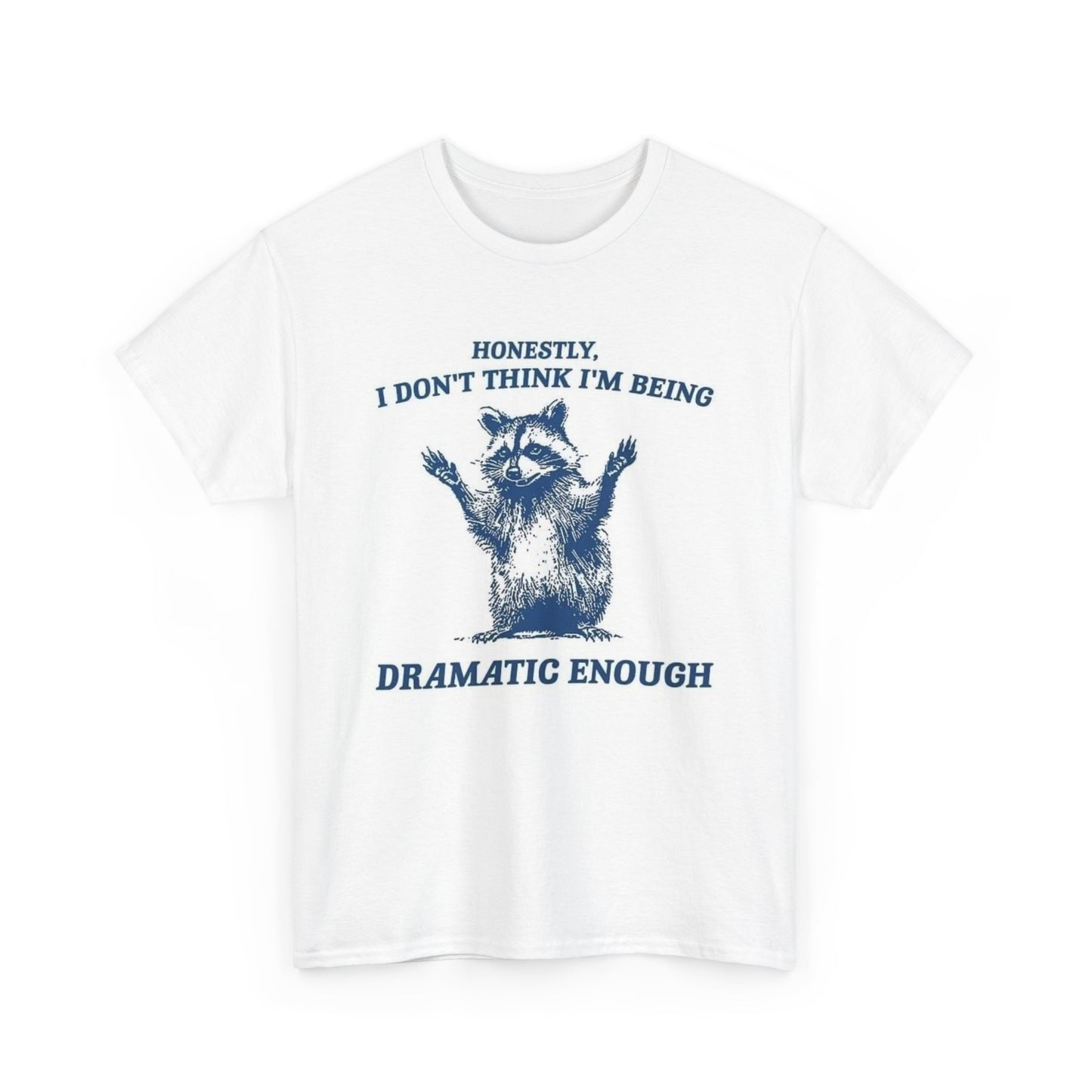 Dramatic Racoon Hilarious Graphic T Shirt Vintage Funny Retro Heavy Cotton Tee