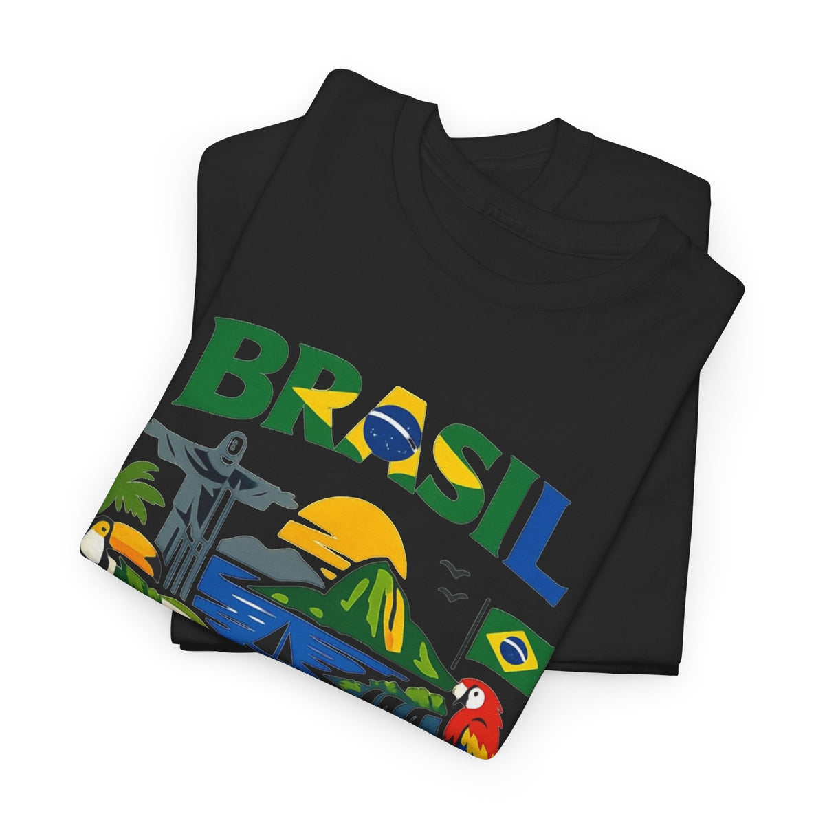 Brazil Flag Retro Graphic T Shirt Men's Heavy Cotton Tee