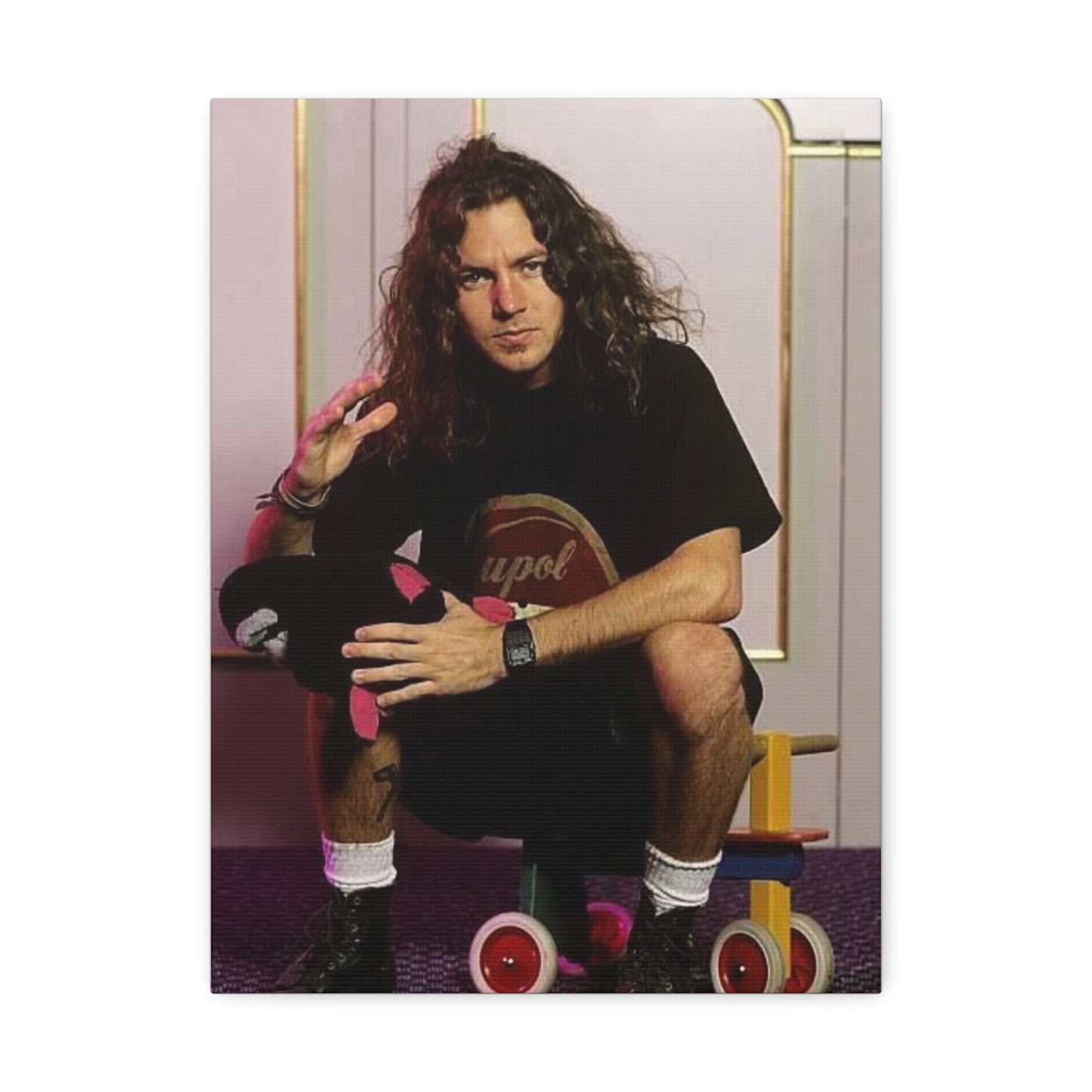 Eddie Vedder Retro Photograph Framed Stretched Canvas MULTIPLE SIZES