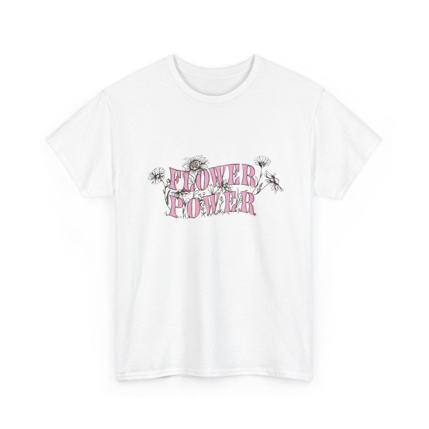 Flower Power T Shirt Unisex Heavy Cotton Tee