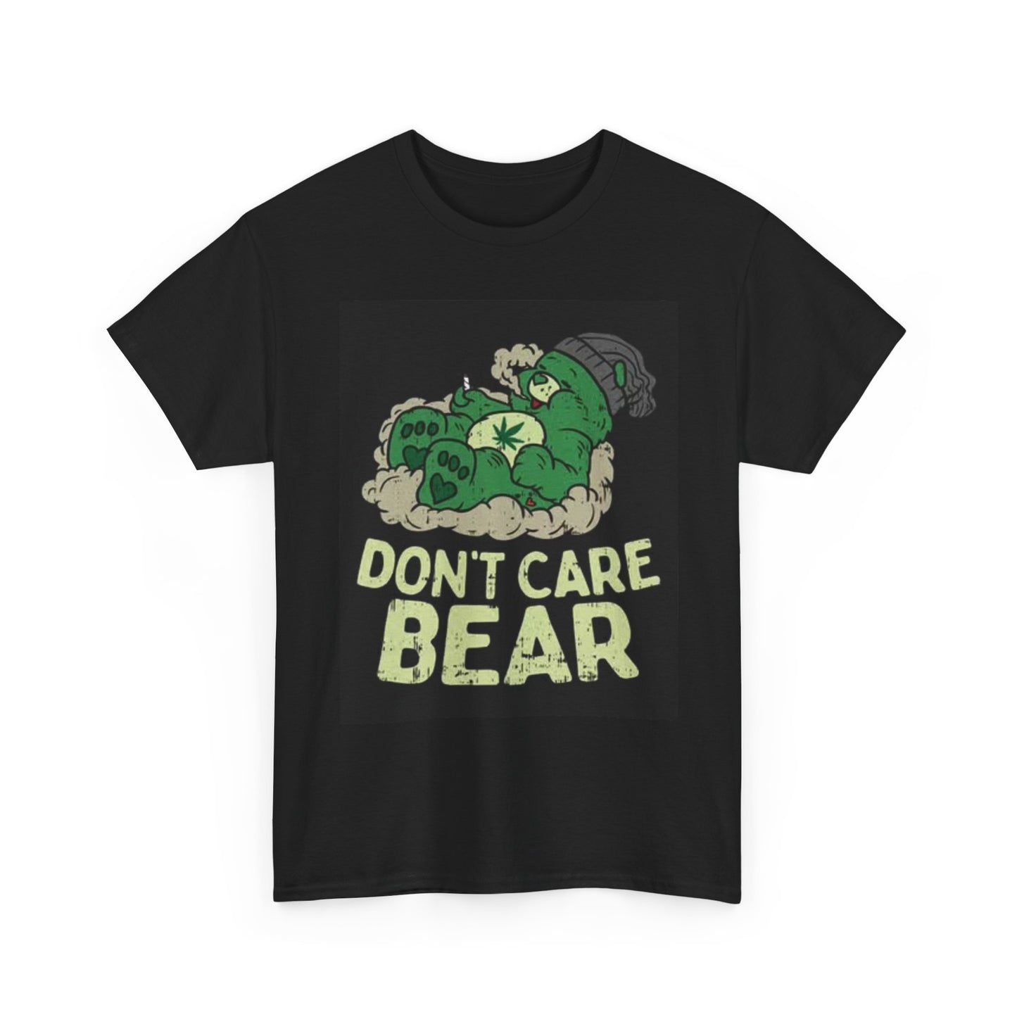 Dont Care bear Weed Graphic T Shirt Funny Unisex Heavy Cotton Tee