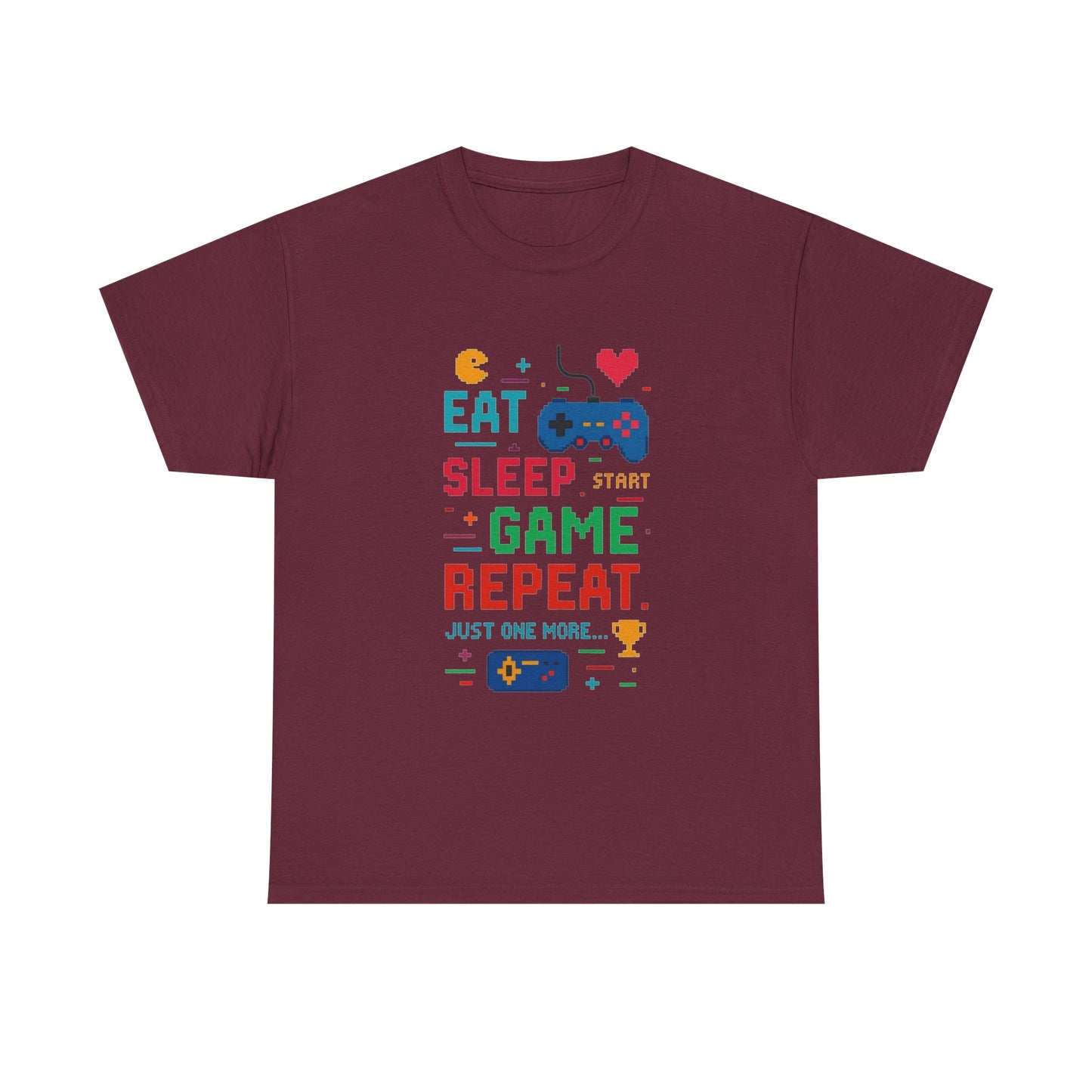 Eat Sleep Game Repeat Graphic T Shirt NEW Vintage Unisex Heavy Cotton Tee