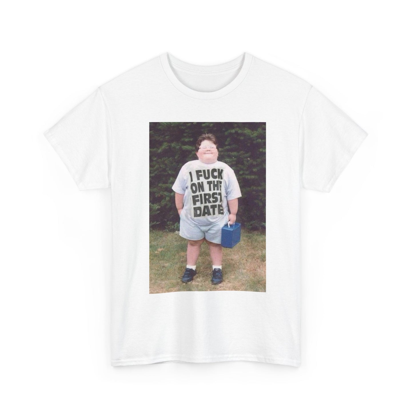 Hilarious Meme T Shirt Funny Graphic First Date 90s Jokes Unisex Heavy Cotton