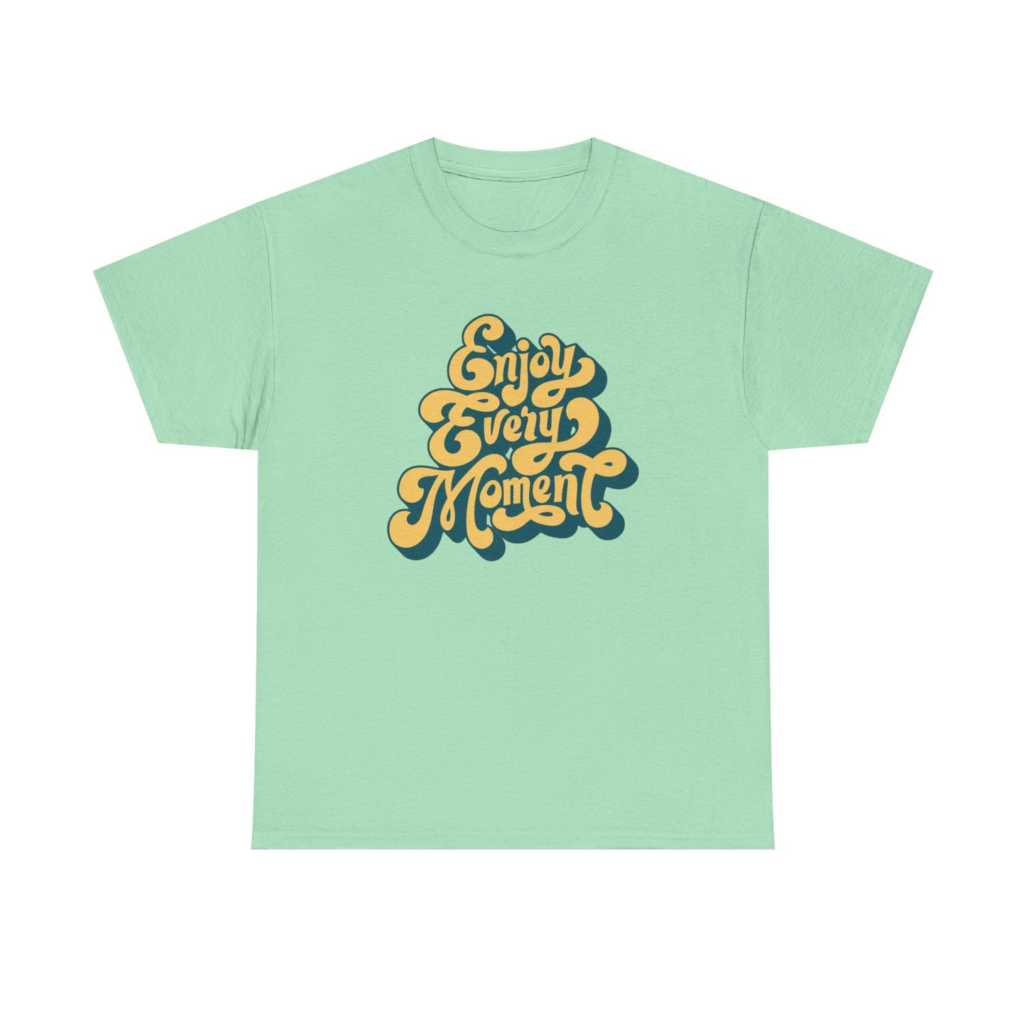 Enjoy Every Moment Graphic T Shirt Groovy Vibes Unisex Heavy Cotton Tee
