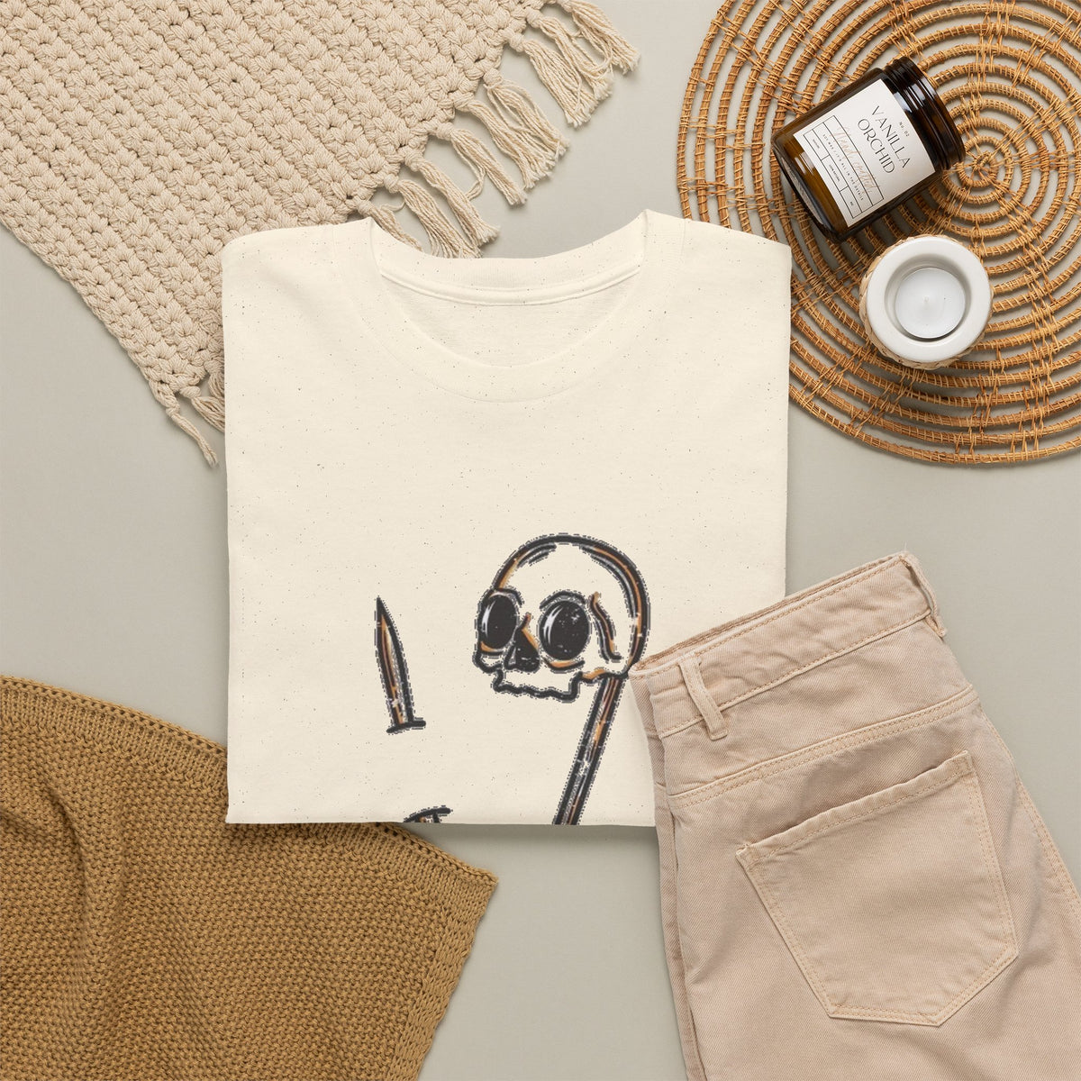 Skull and Safety Pin “Safe With Me” T-Shirt Men's Tee
