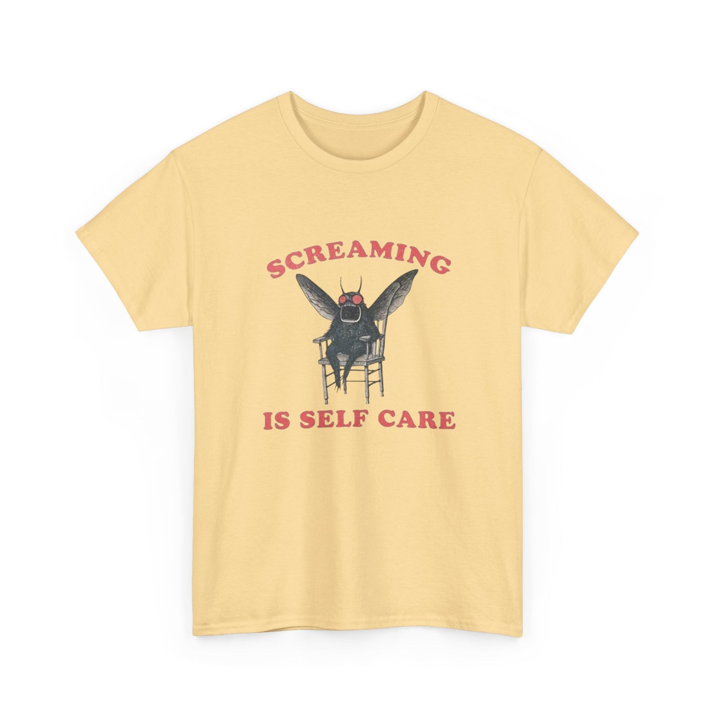 Screaming Is Self Care Funny Graphic T Shirt NEW Heavy Cotton Tee
