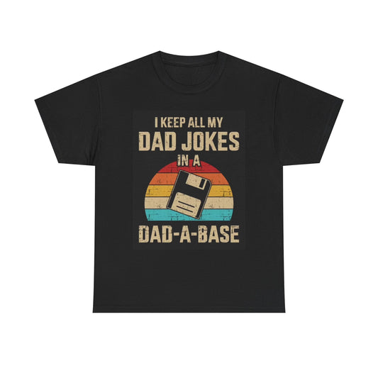 Dad Jokes T Shirt Funny Comedy Graphic Retro Data Base Unisex Heavy Cotton Tee
