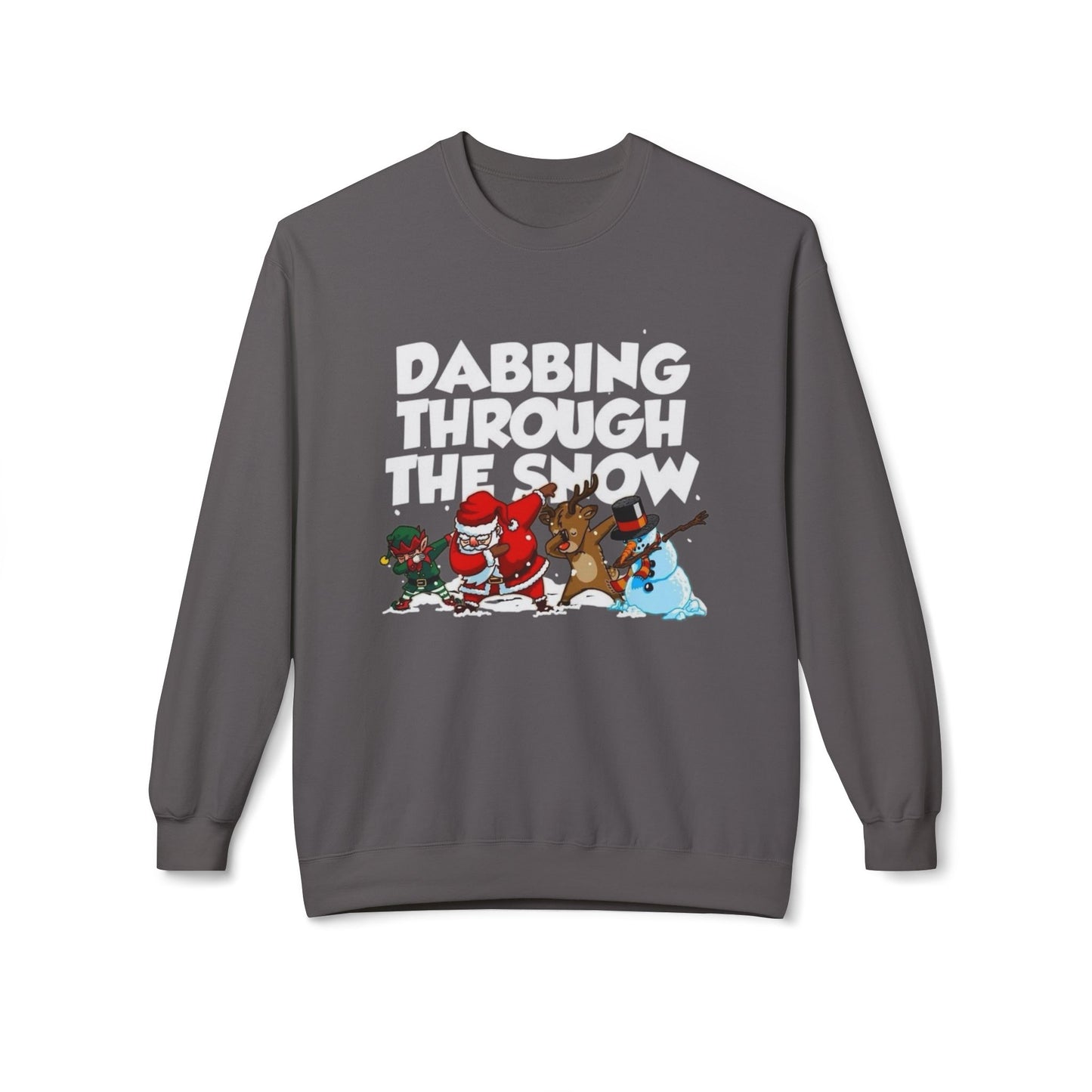 Dabbing Through The Snow Funny Sweater NEW Unisex Fleece Crewneck Sweatshirt