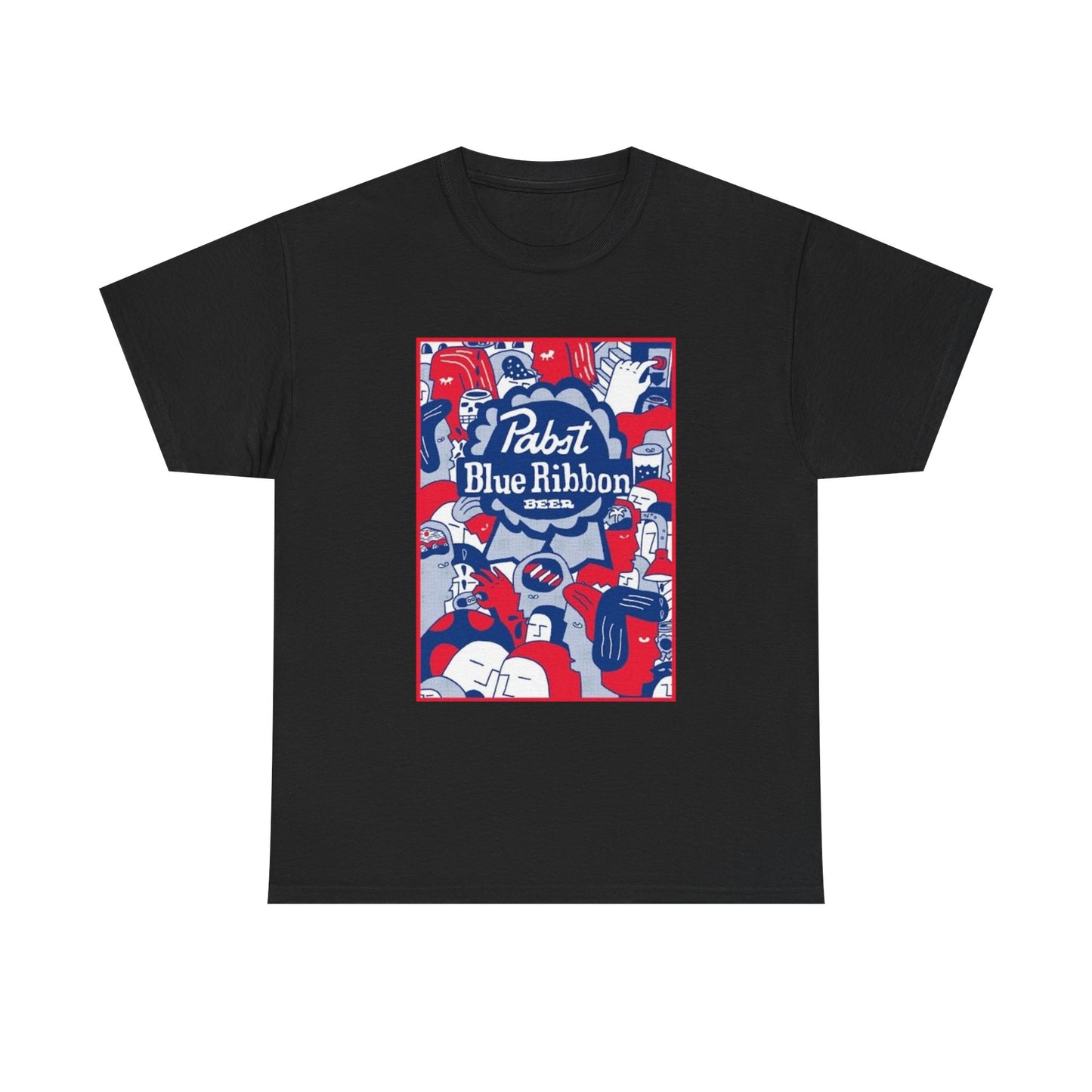 Pabst Blue Ribbon Tshirt Vintage Poster Beer American Unisex Heavy Cotton 90s