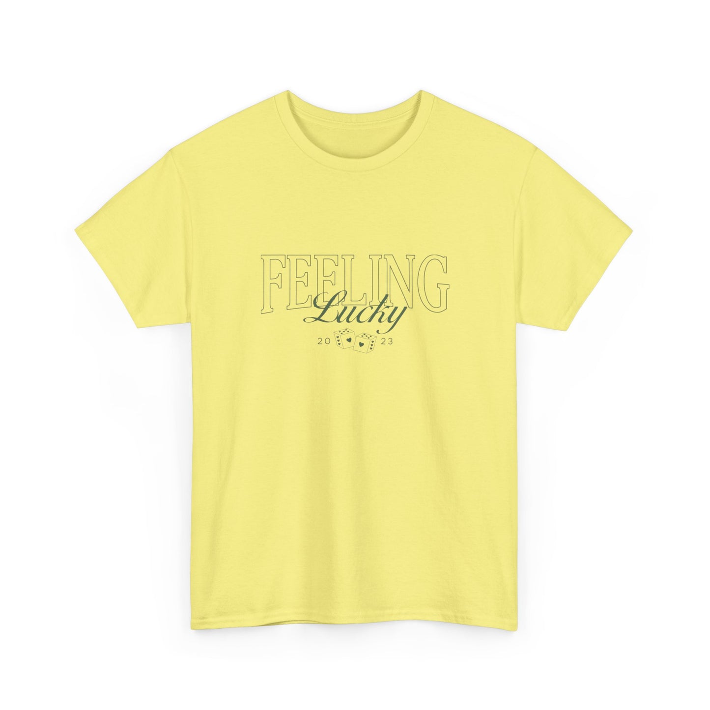 Feeling Lucky Graphic T Shirt NEW Unisex Heavy Cotton Tee