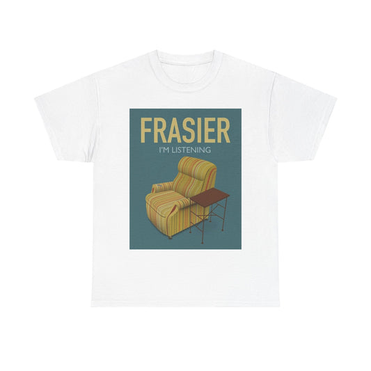 Frasier Tshirt Im Listening Vintage Tv Series Retro Comedy Unisex Heavy Cotton