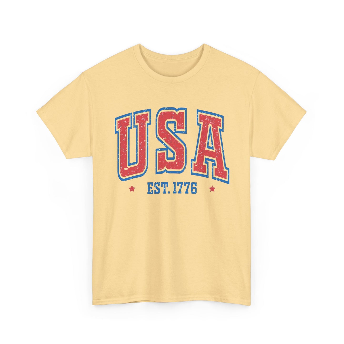 USA 1776 American Flag Graphic T Shirt NEW GIFT Unisex Heavy Cotton Tee Retro