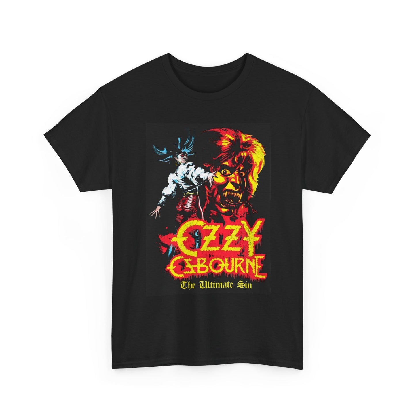 Ozzy Osbourne Graphic T Shirt Vintage Rock Tour Unisex Heavy Cotton Tee 1