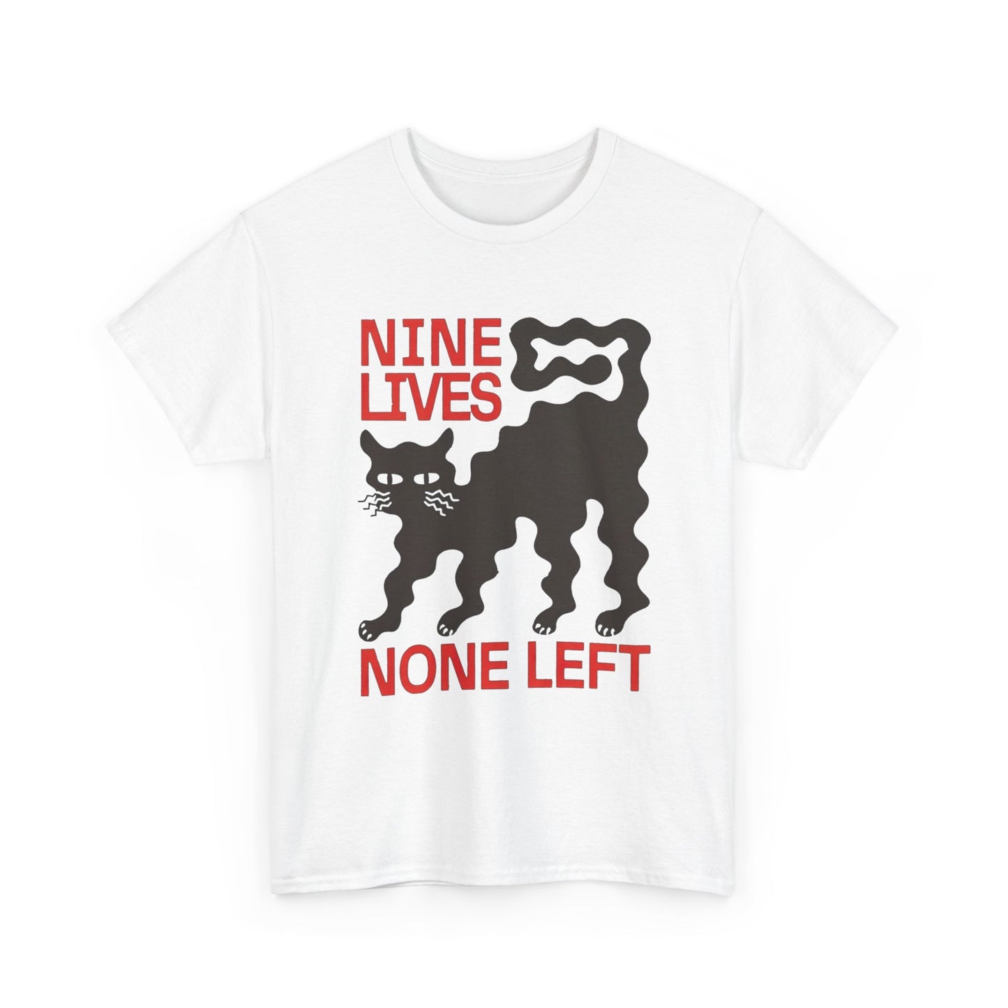 Nine Lives None Left Cat Vintage Graphic T-Shirt, Unisex Cotton Shirt