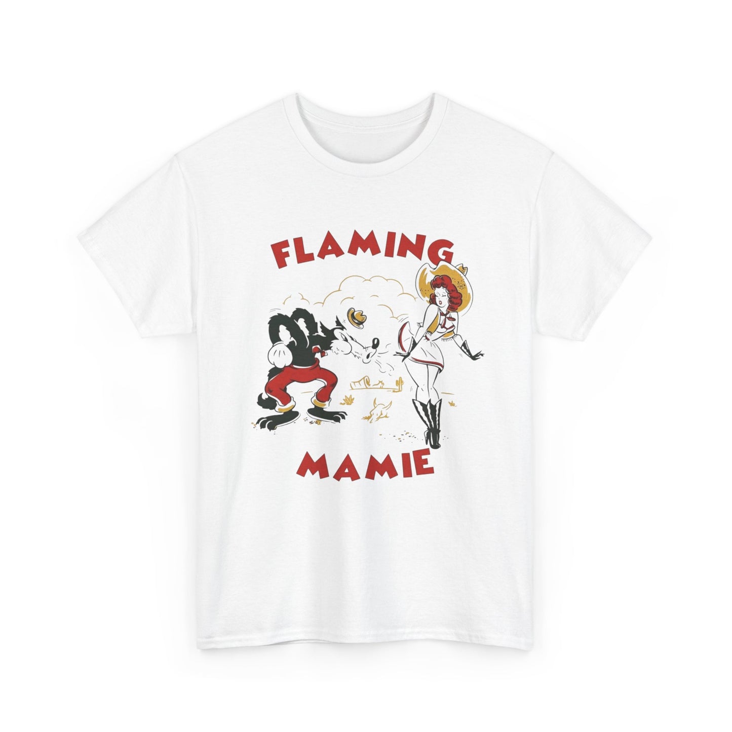 Flaming Mamie Vintage Graphic T Shirt Unisex Heavy Cotton Tee NEW Gift