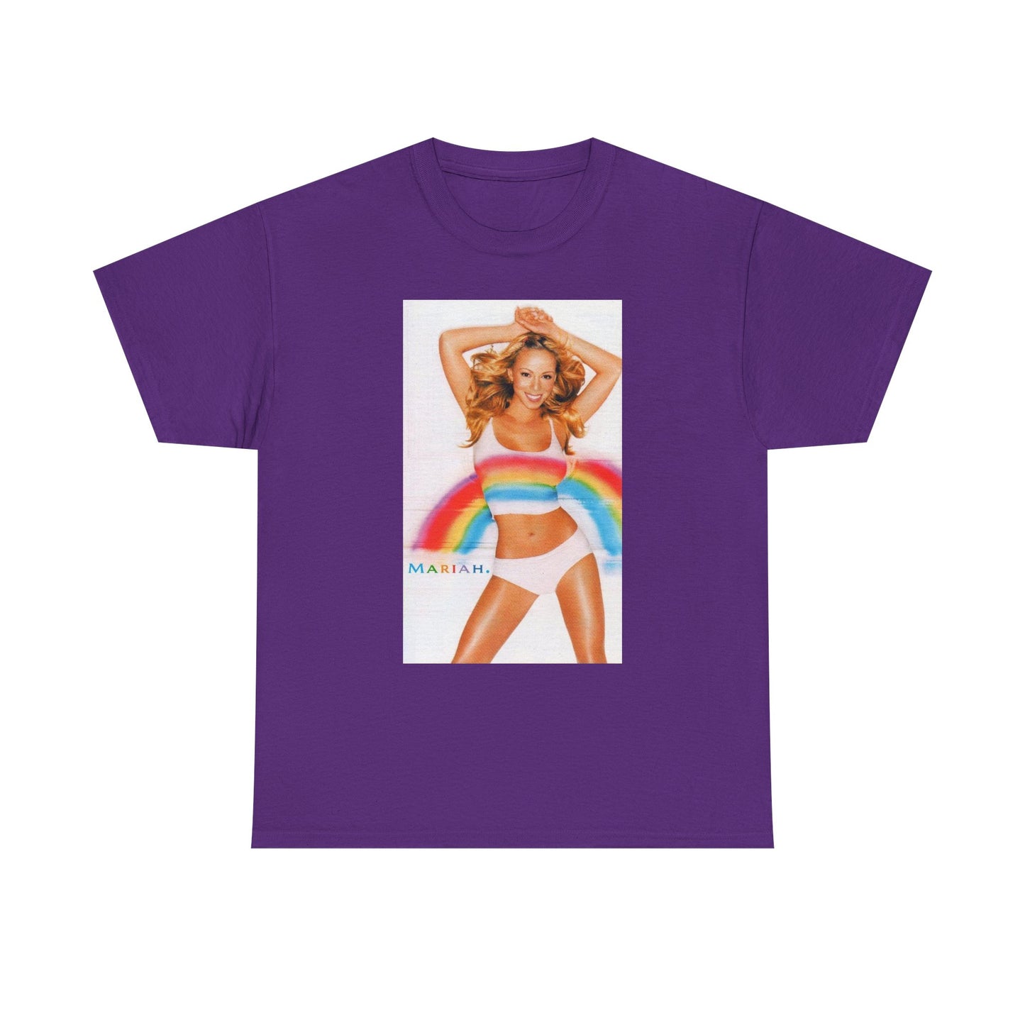 Mariah Carey T-shirt vintage Adam Sandler retro rainbow Unisex Heavy Cotton Tee