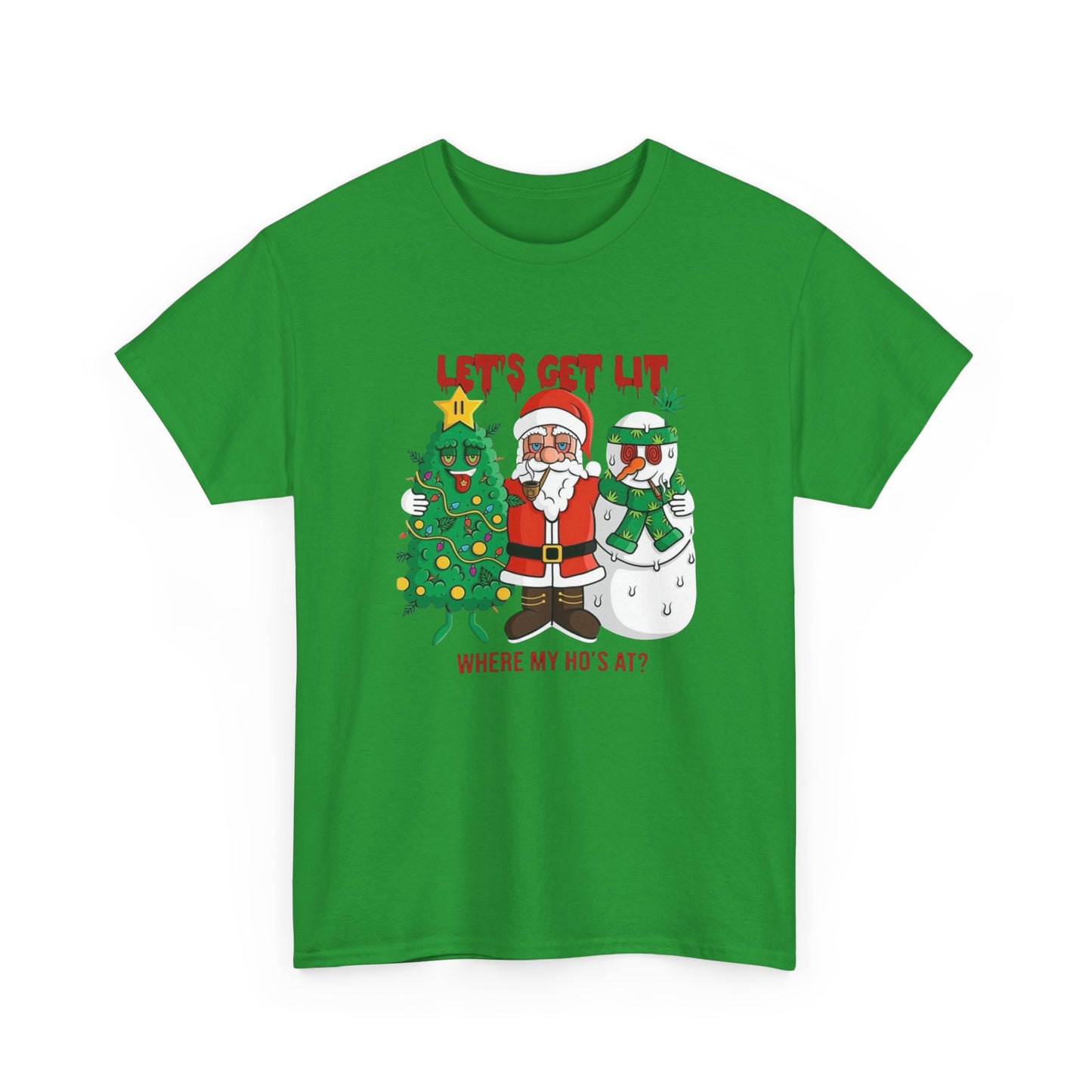 Lets Get Lit This Christmas Graphic T Shirt NEW GIFT Unisex Heavy Cotton Tee