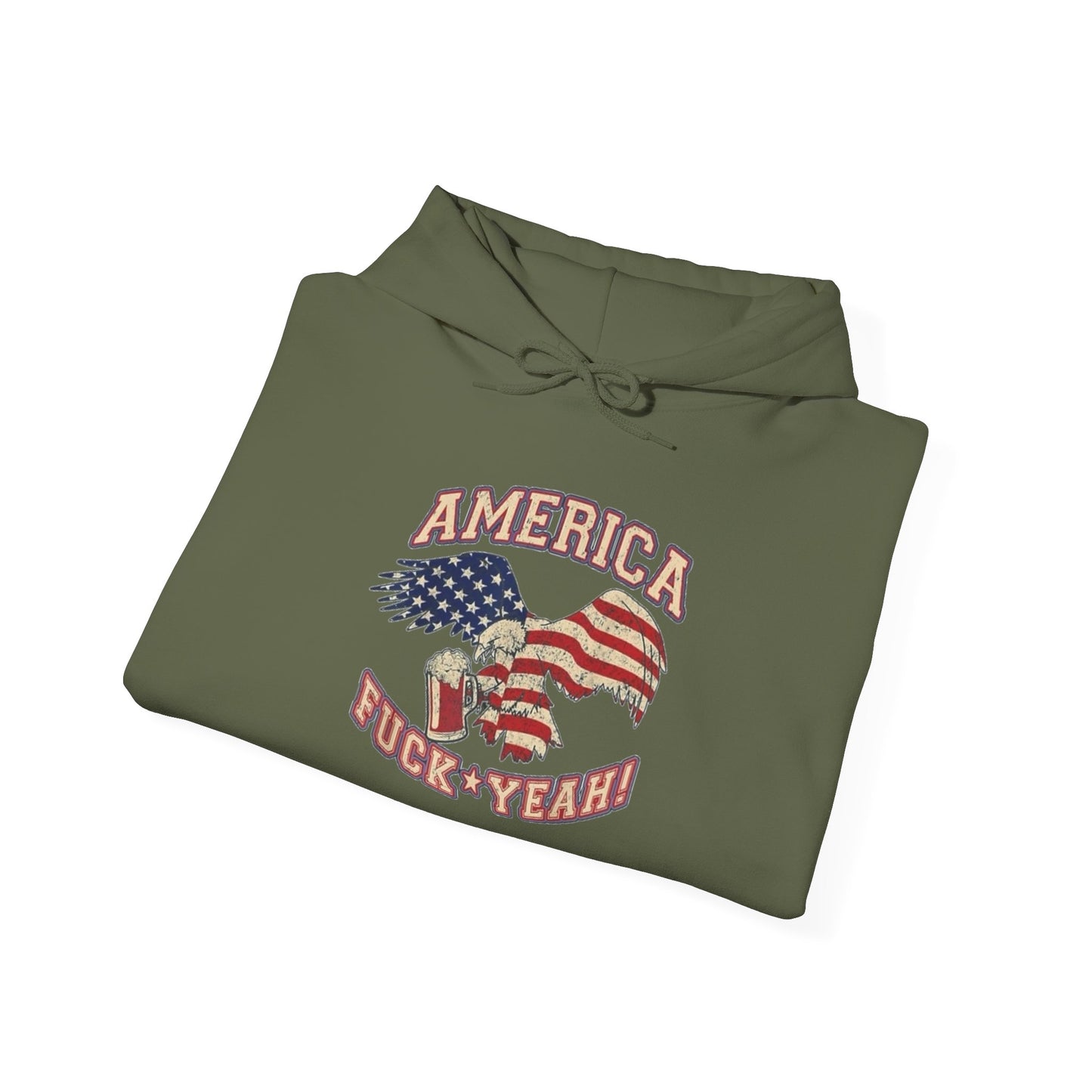 American Flag F Yeah Graphic Hoodie Unisex Heavy Blend™ Hooded Sweatshirt