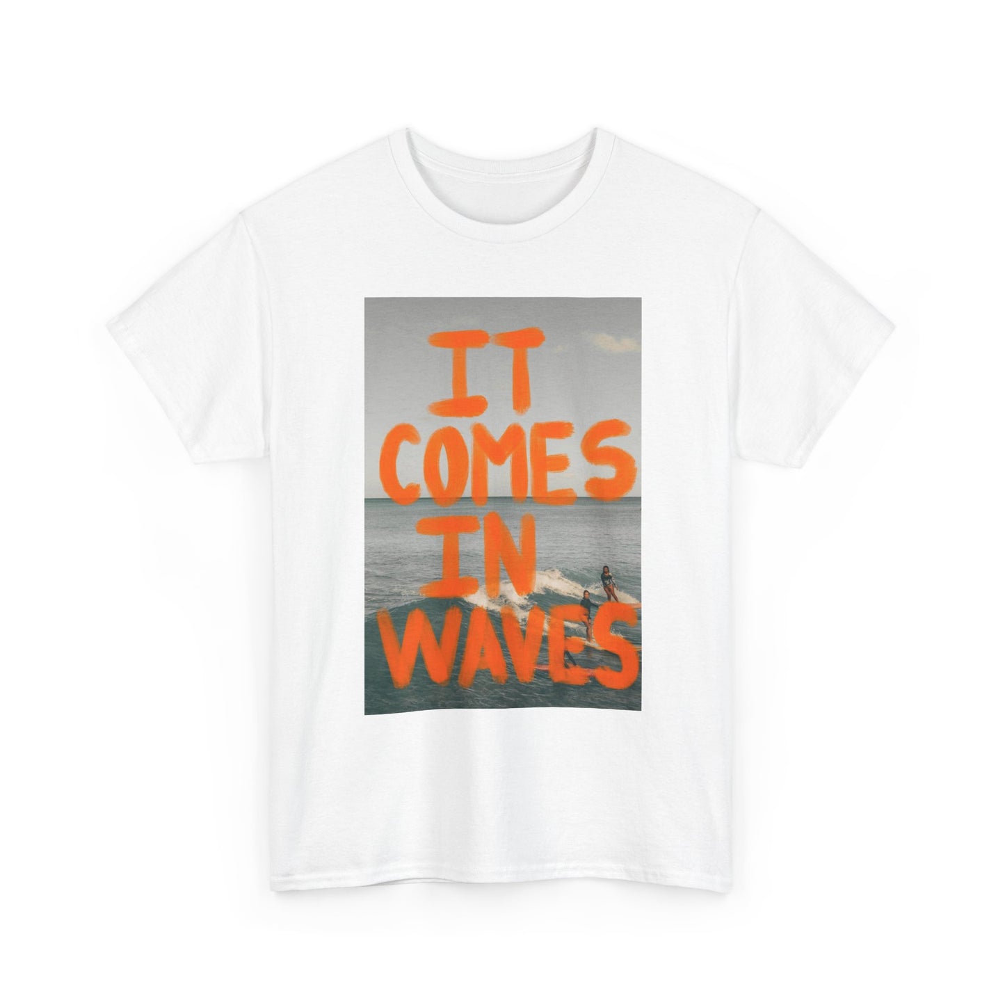 It Comes In Waves Surfing Graphic T Shirt Unisex Heavy Cotton Tee New Gift