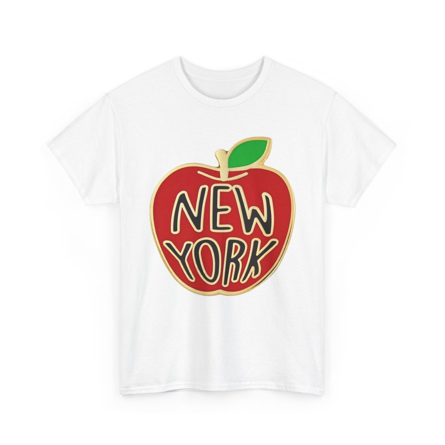 New York Big Apple Gold Graphic T Shirt NEW GIFT Unisex Heavy Cotton Tee