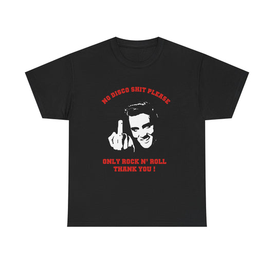 Elvis Funny Graphic T Shirt Vintage Rock And Roll No Disco Unisex Cotton Tee