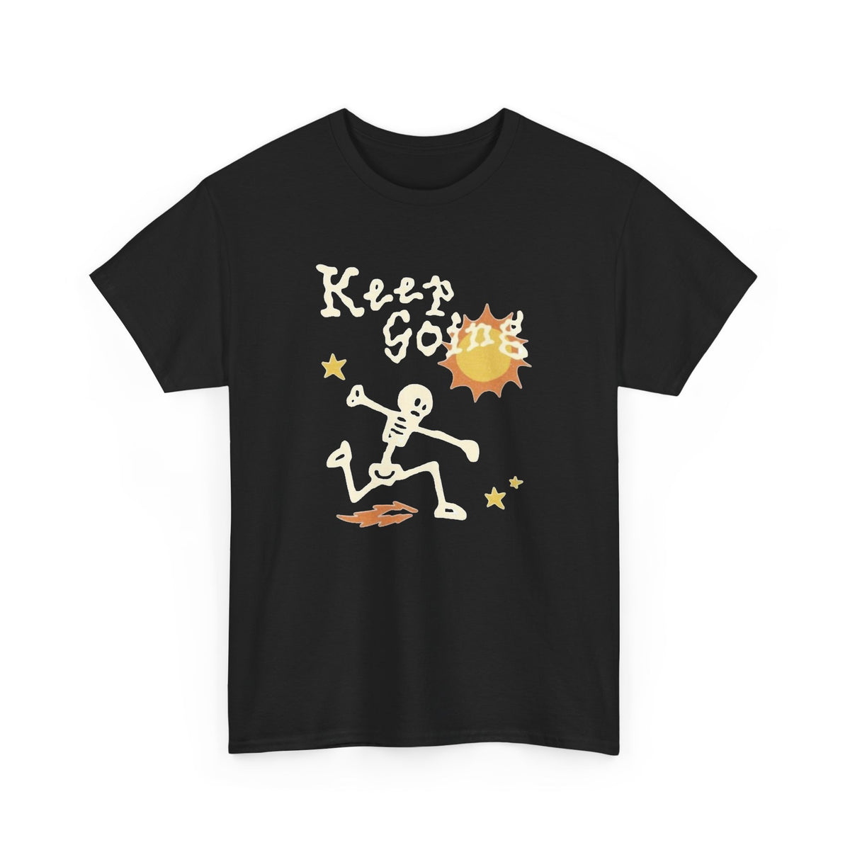Keep Going Graphic T Shirt Men's Skeleton Heavy Cotton Tee