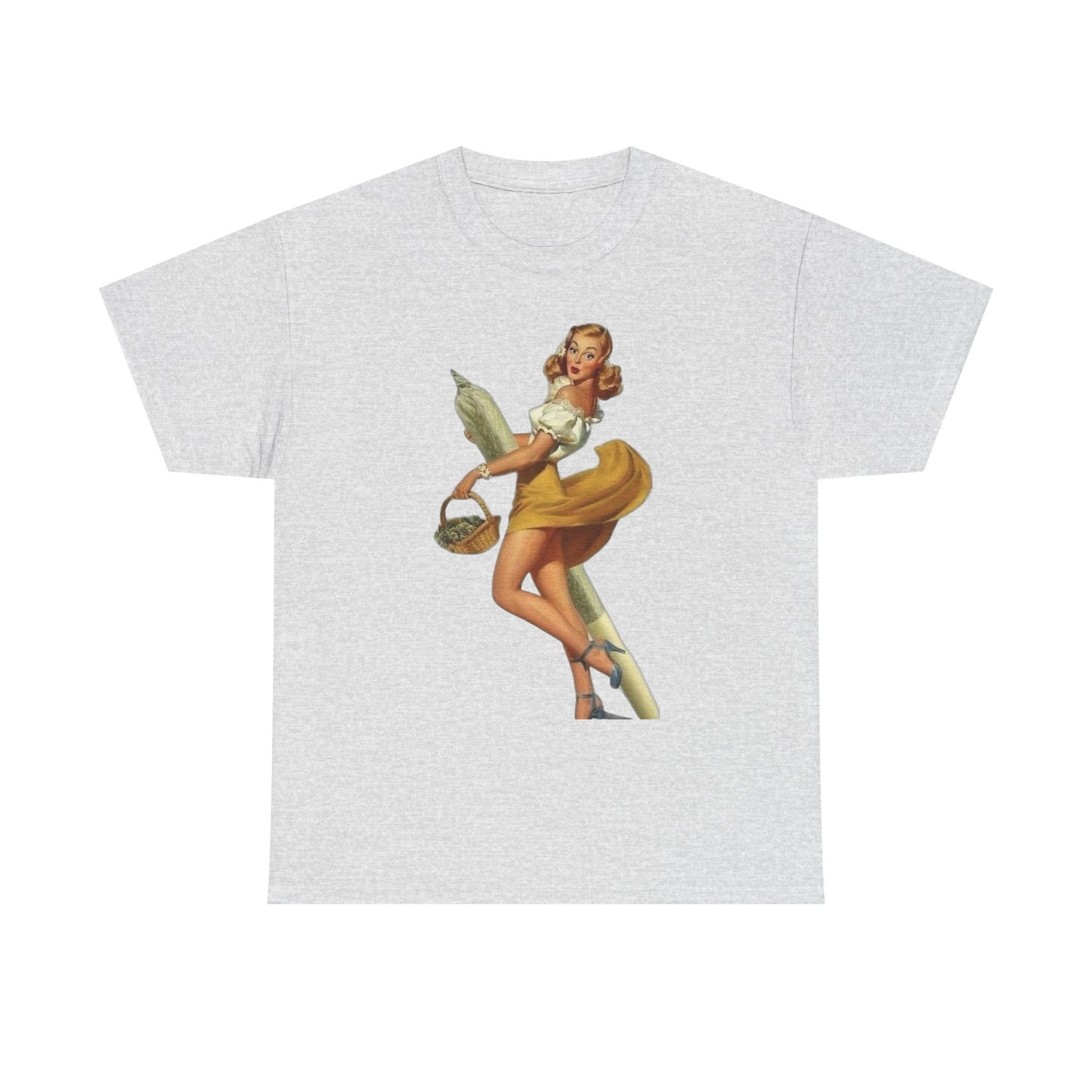 Weed Model Vintage Pinup Graphic T-Shirt Womens Comfy Cotton Tee NEW