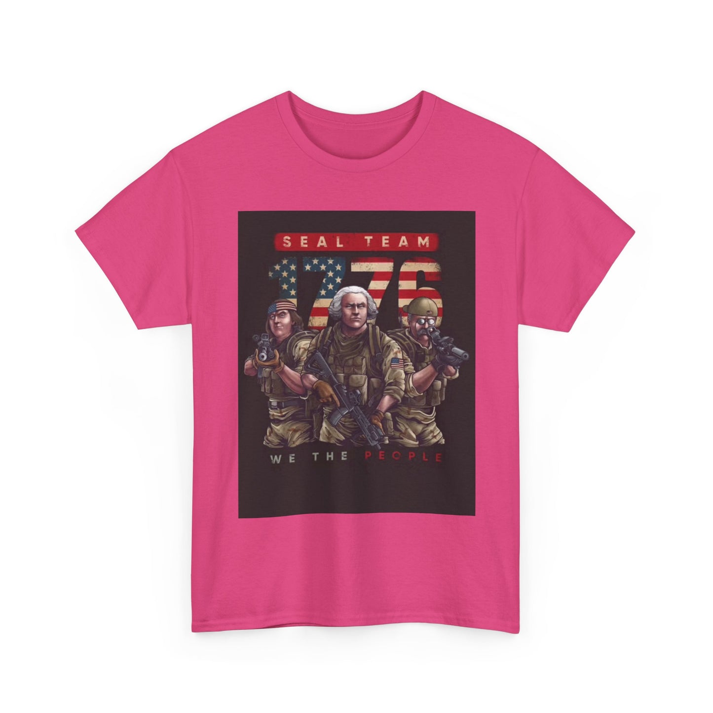Navy Seals Team Tshirt 1776 America July 4th Flag Unisex Heavy Cotton Tee