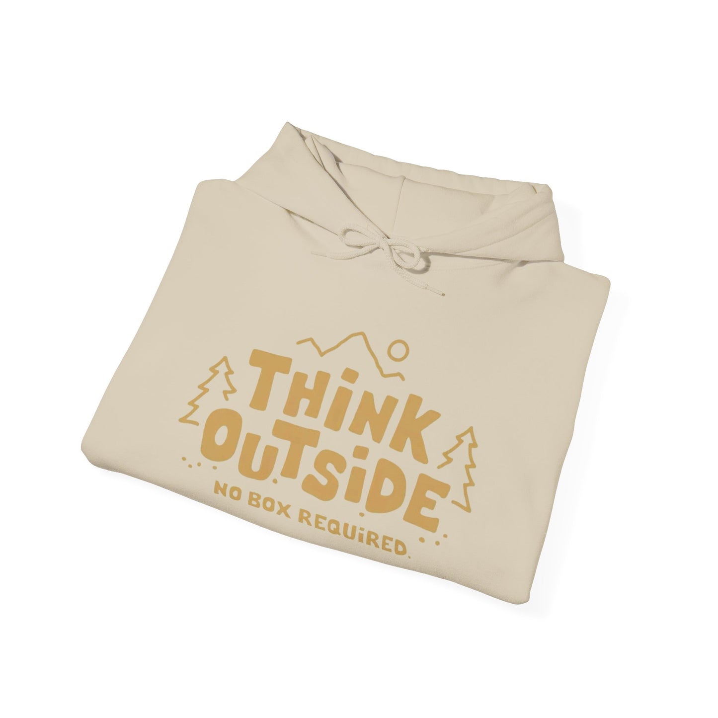 Think Outside No Box Required Graphic Hoodie Unisex Heavy Hooded Sweatshirt