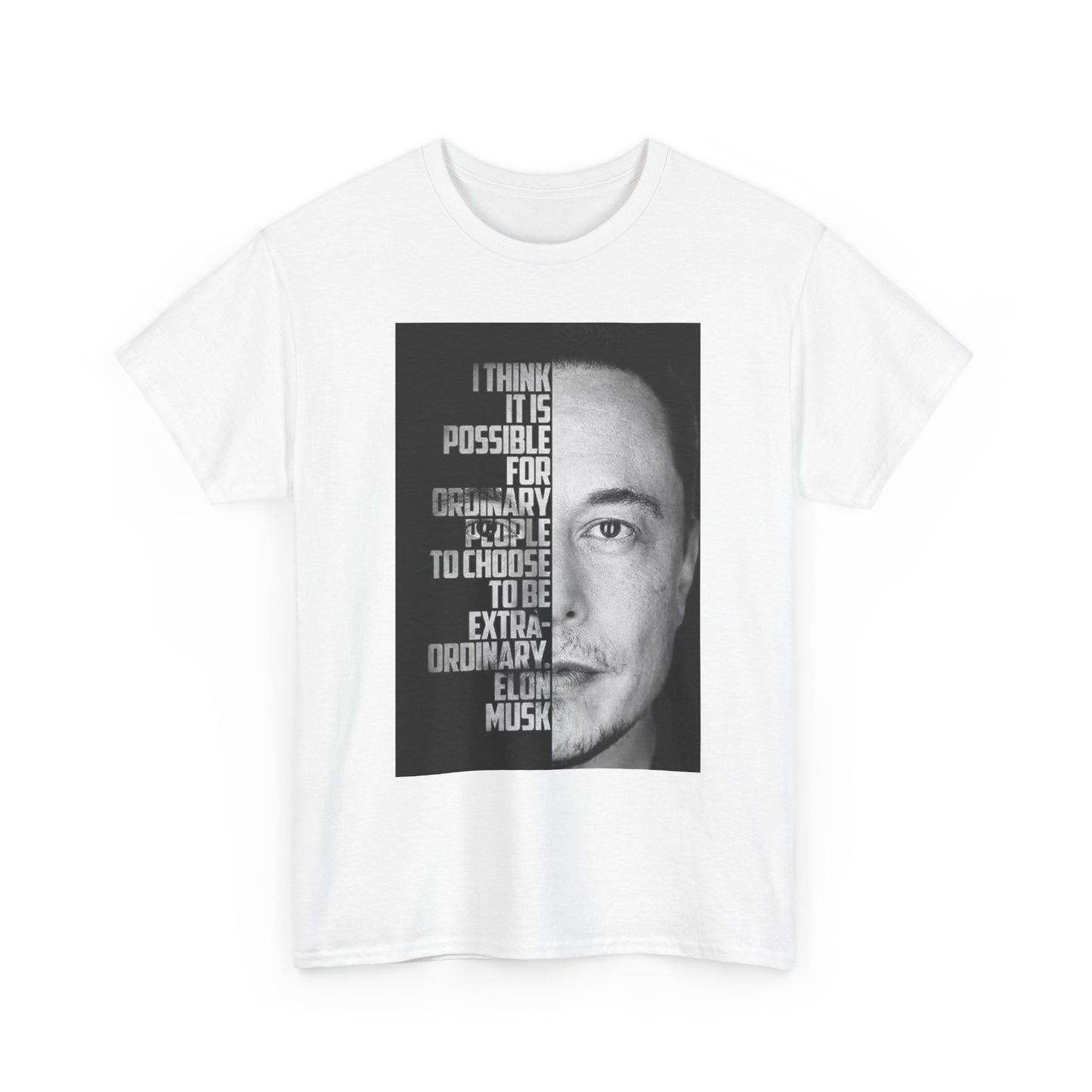 Elon Musk Motivation Graphic T Shirt Poster Unisex Heavy Cotton Tee