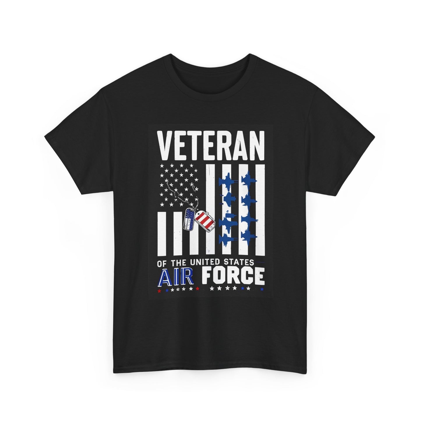 Air Force Veteran Graphic T Shirt American Flag Unisex Heavy Cotton Tee