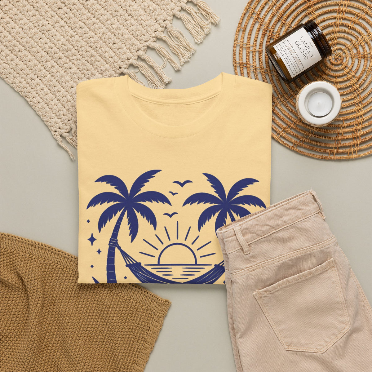 Island Time Palm Tree Sunset Tee Men's Graphic Tee