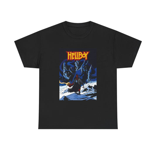 Hellboy Movie Poster Shirt Retro Cartoon Graphic Unisex Heavy Cotton Tee