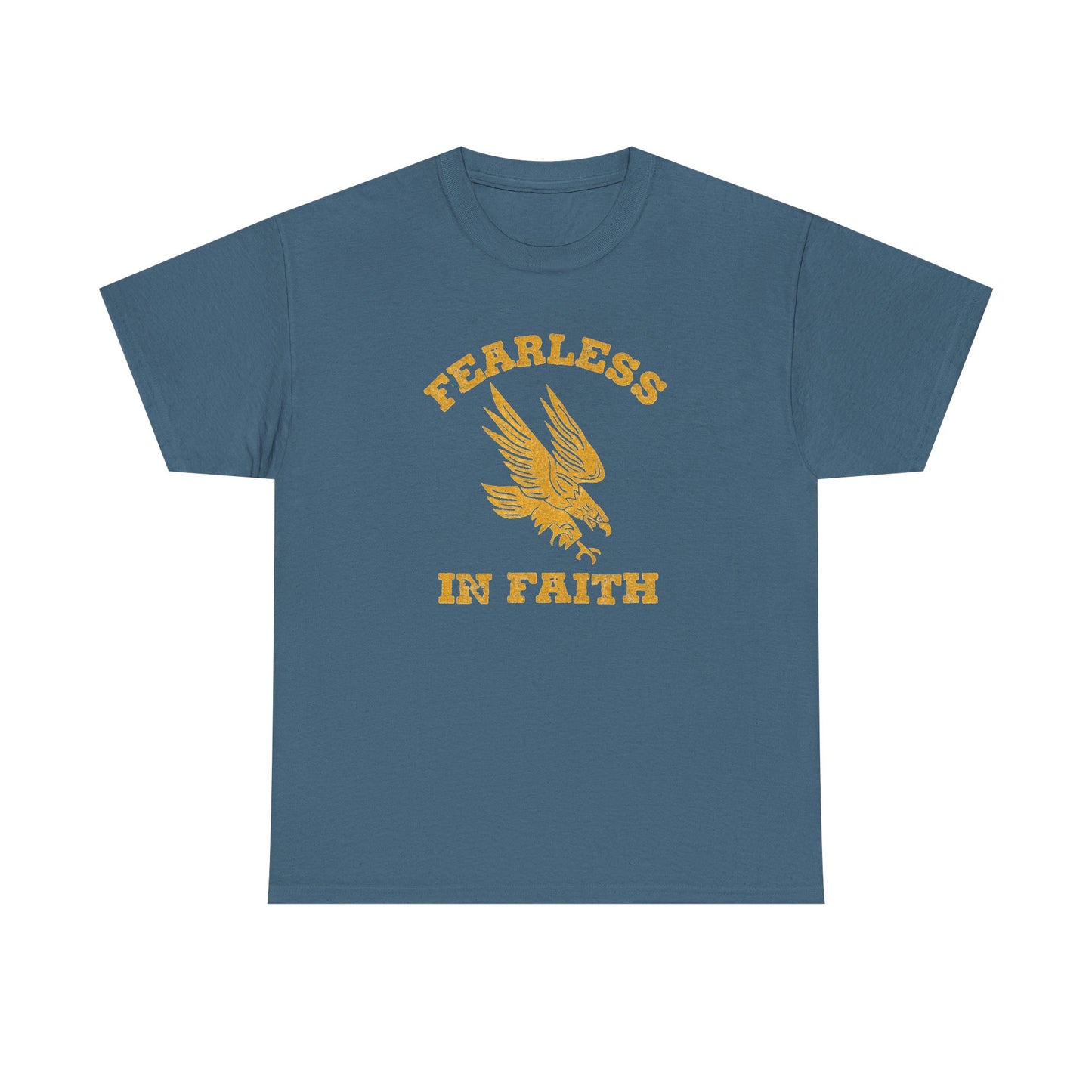 Fearless In Faith Retro Graphic T Shirt Men's Heavy Cotton Tee - Quality - Modern True to Size