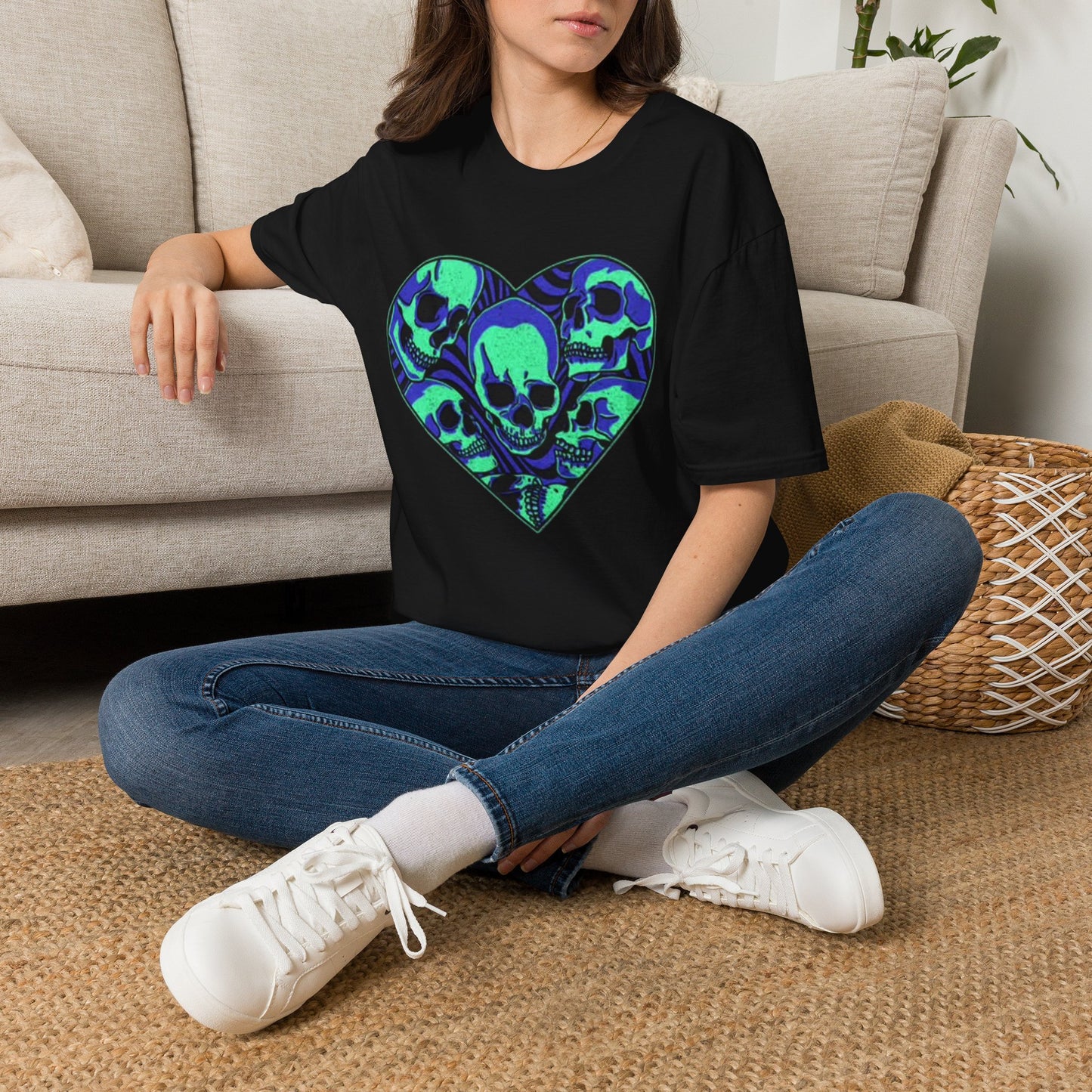 Death Heart Graphic T Shirt Retro Skeleton Unisex Softstyle T-Shirt