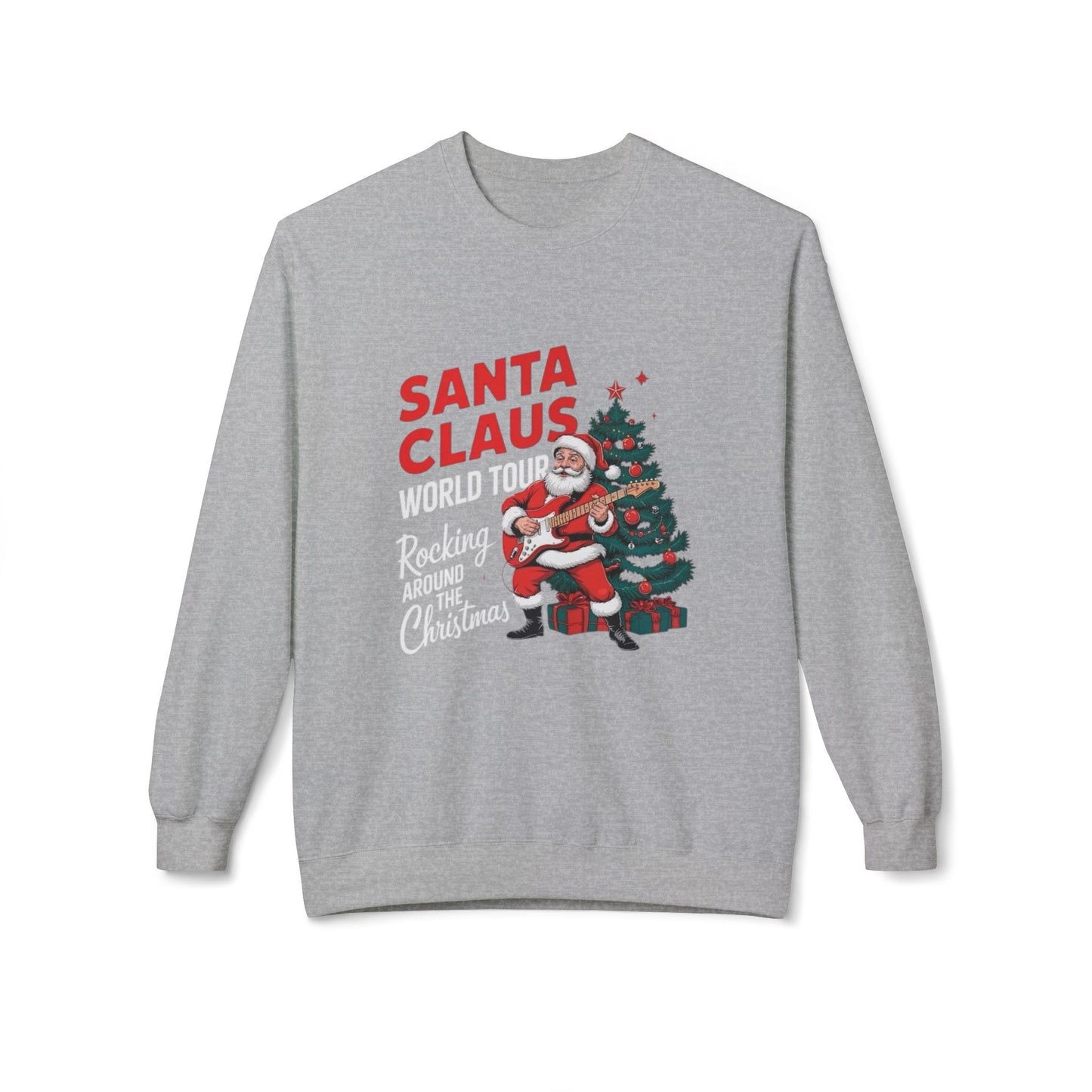 Santa Clause World Tour Unisex Midweight Softstyle Fleece Crewneck Sweatshirt