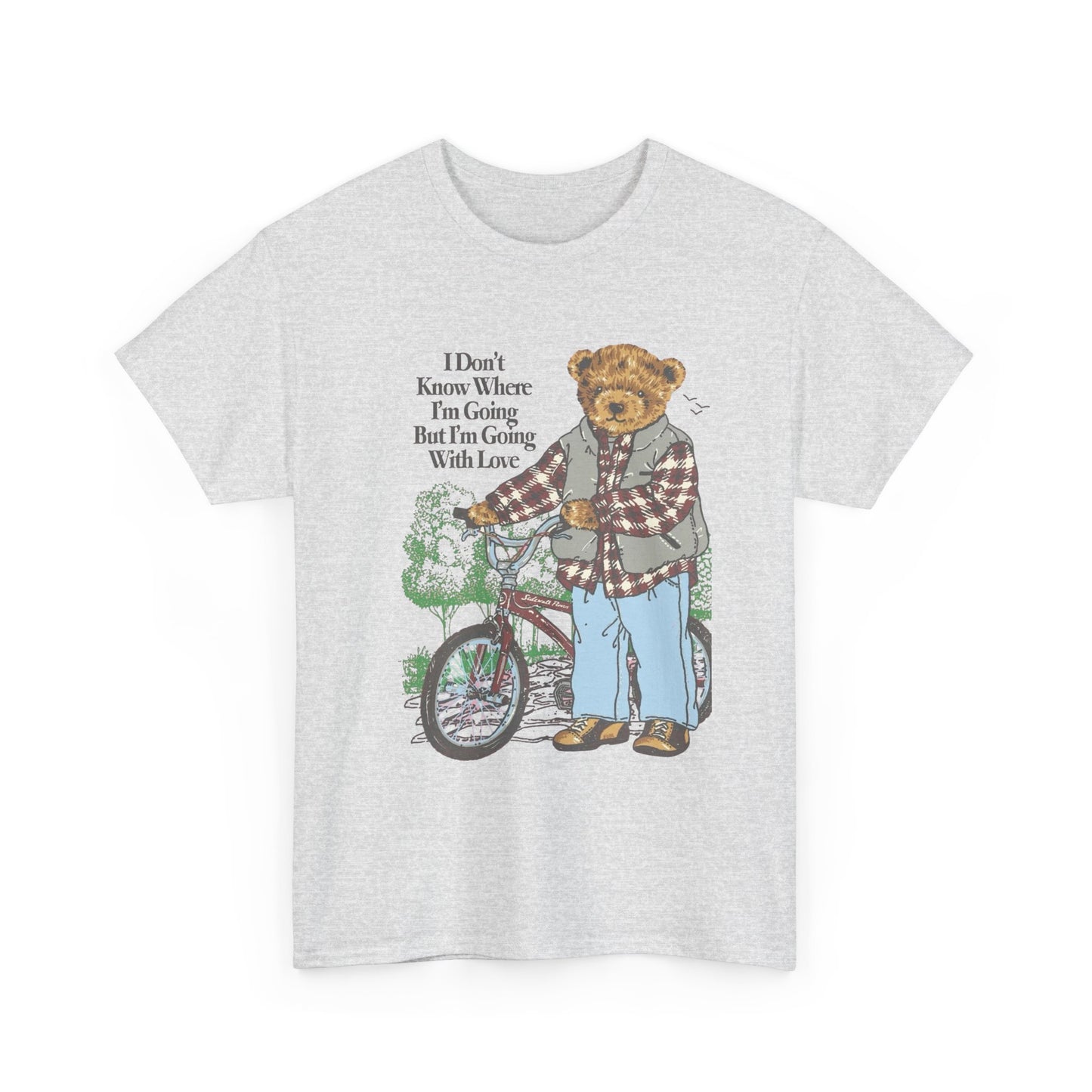 I'm Going With Love Vintage Teddy Bear Graphic T Shirt NEW ADULT Tee
