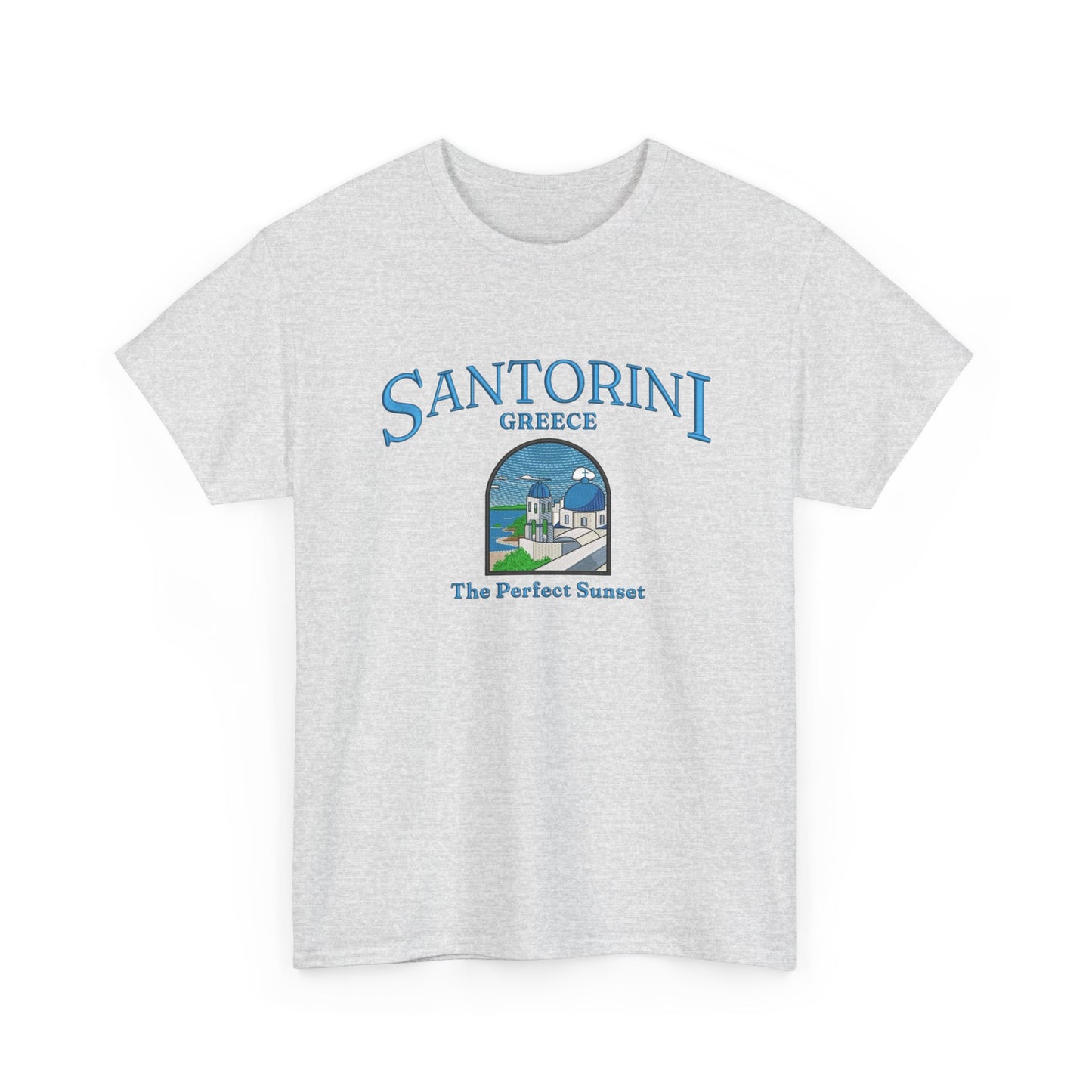 Santorini Greece Graphic T Shirt NEW Unisex Heavy Cotton Tee